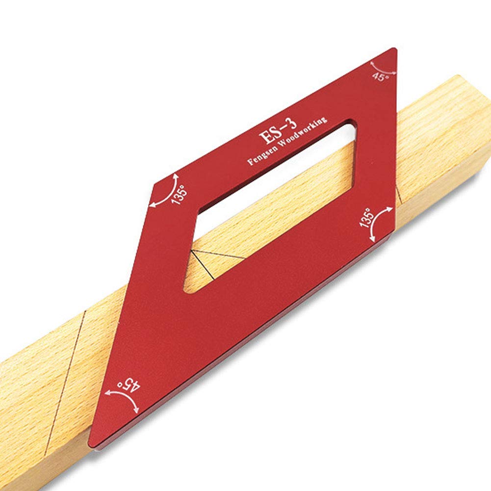 Garosa 45/135 Degree Mitre Angle Measuring Ruler - Aluminum Alloy Woodworking Template Tool for Precise Marking & Scribing | Perfect for Carpentry, DIY Projects & Furniture Making