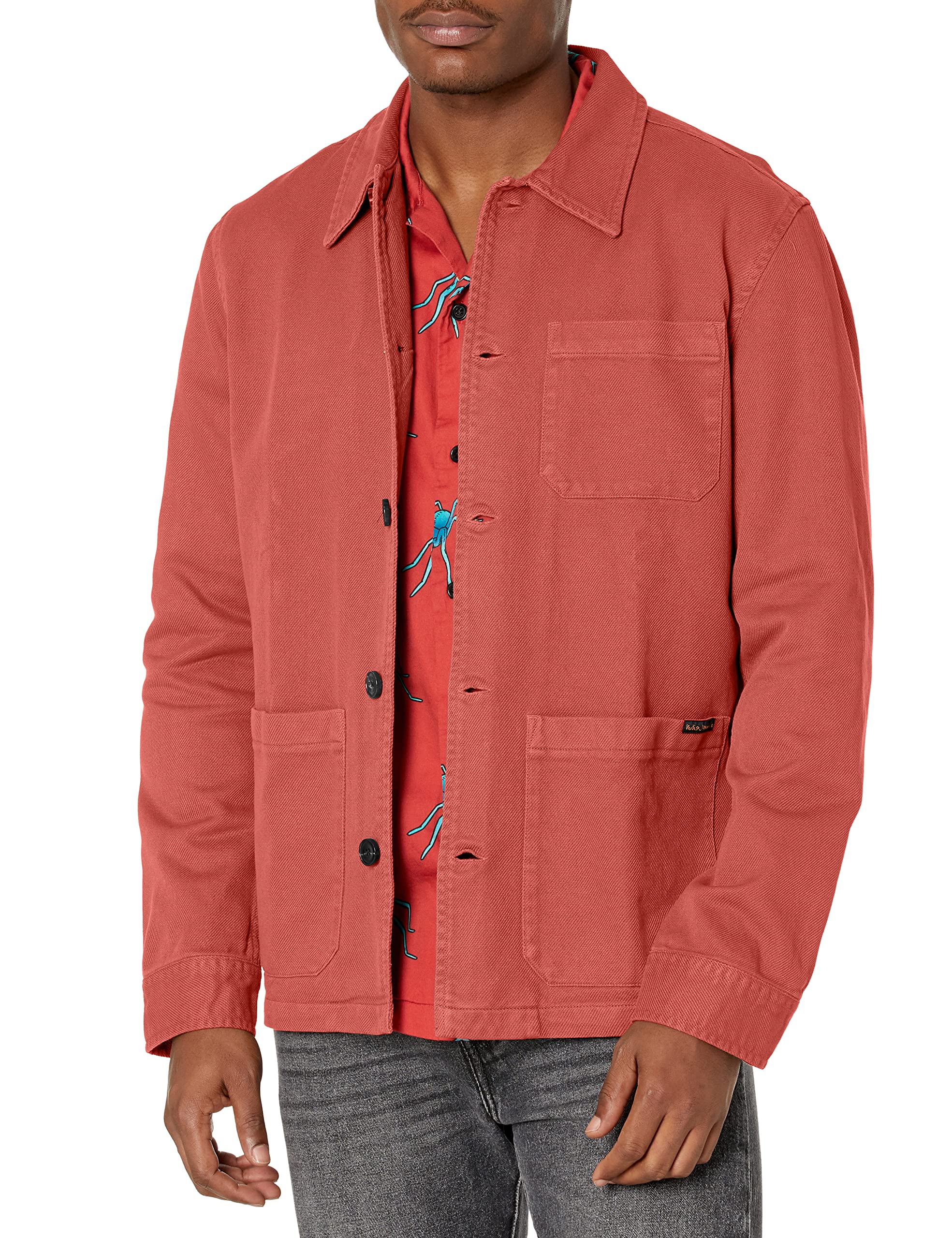 Nudie Jeans Men's Barney Worker Jacket - Durable Denim Workwear for Outdoor & Casual Wear | Perfect for Work, Hiking & Everyday Style