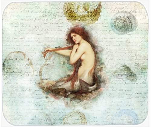 Caroline's Treasures SB3047MP Beach Mermaid Design Large Washable Mouse Pad - Non-Slip Computer Mouse Mat for Home Office, Gaming & Work | Perfect as Hot Pad & Trivet for Kitchen Use
