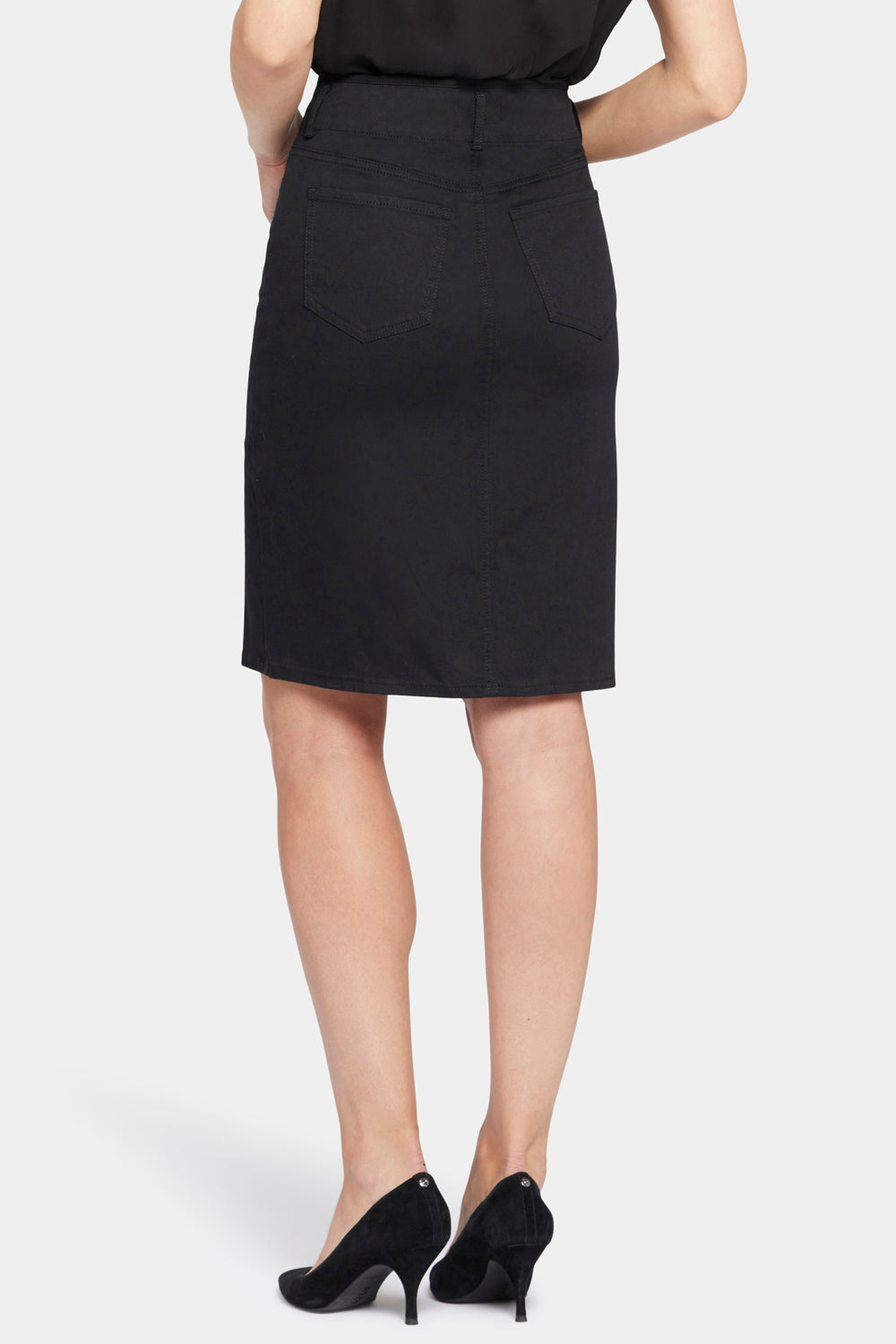 High Waist Black Skirt for Women - Elegant A-Line Midi Skirt with Pockets | Perfect for Office, Party & Casual Wear