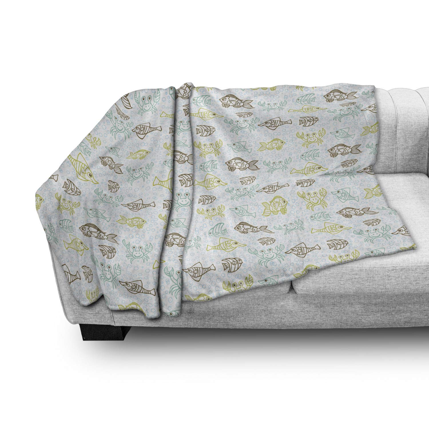 Ambesonne Fishes Fleece Throw Blanket - 70