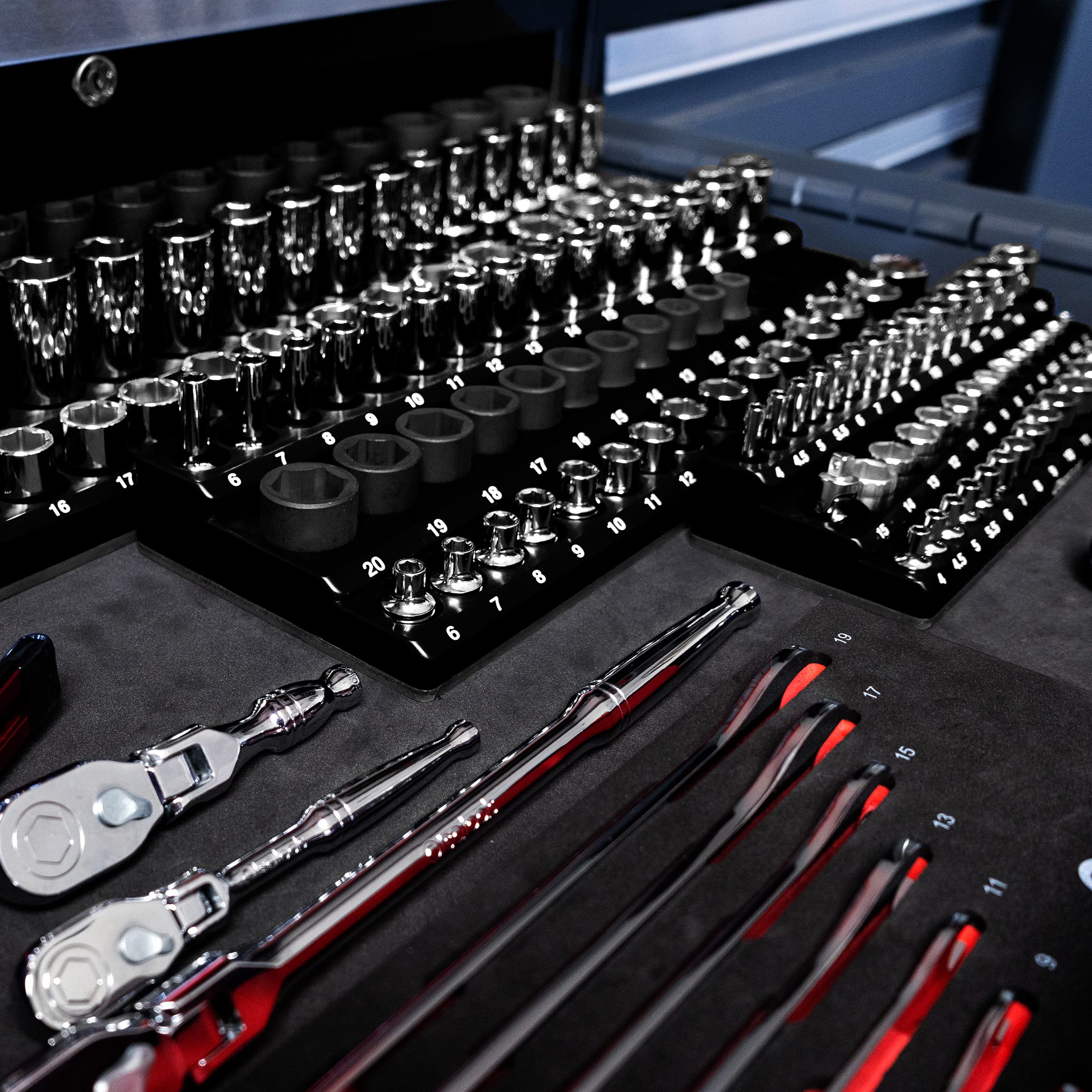 Olsa Tools Magnetic Socket Organizer Set - 6pc 1/2