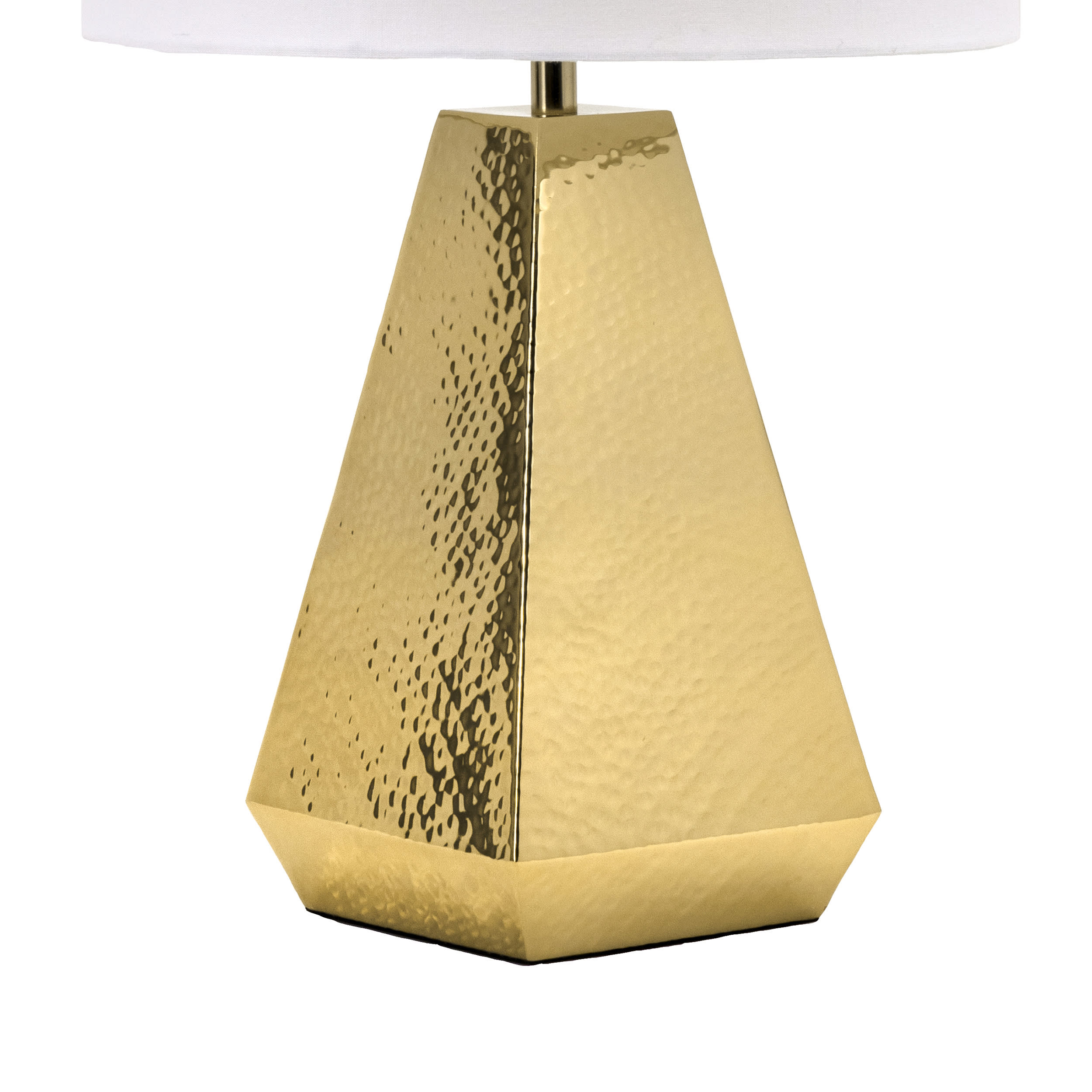 24 Inch Recessed Iron Prism Table Lamp with Brass Finish - Modern Industrial Desk Light for Living Room, Bedroom, or Office Decor