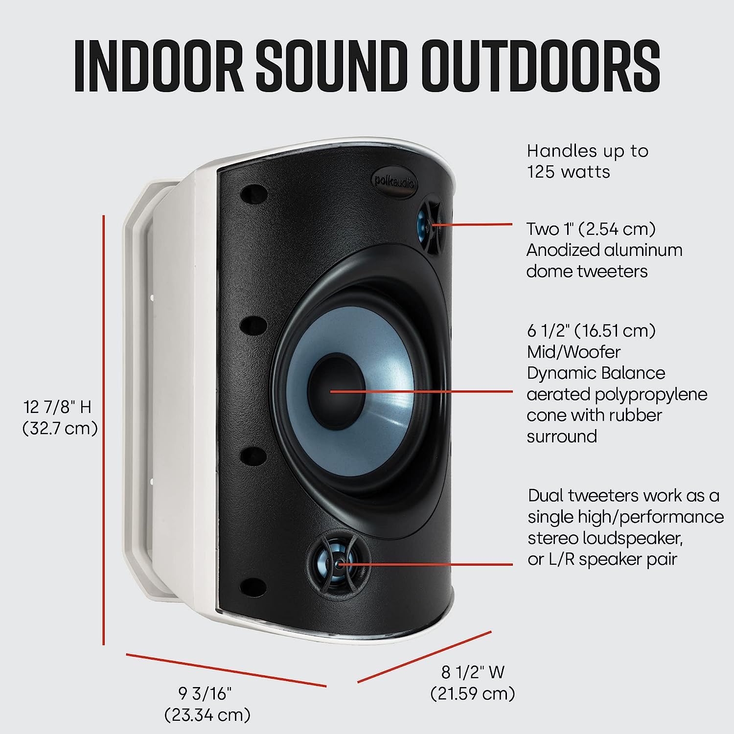 Polk Audio Atrium 8 SDI Flagship All-Weather Outdoor Speakers - Pair (2 Speakers) | High-Performance Waterproof Stereo Sound System for Patio, Poolside, Garden & Backyard Entertainment