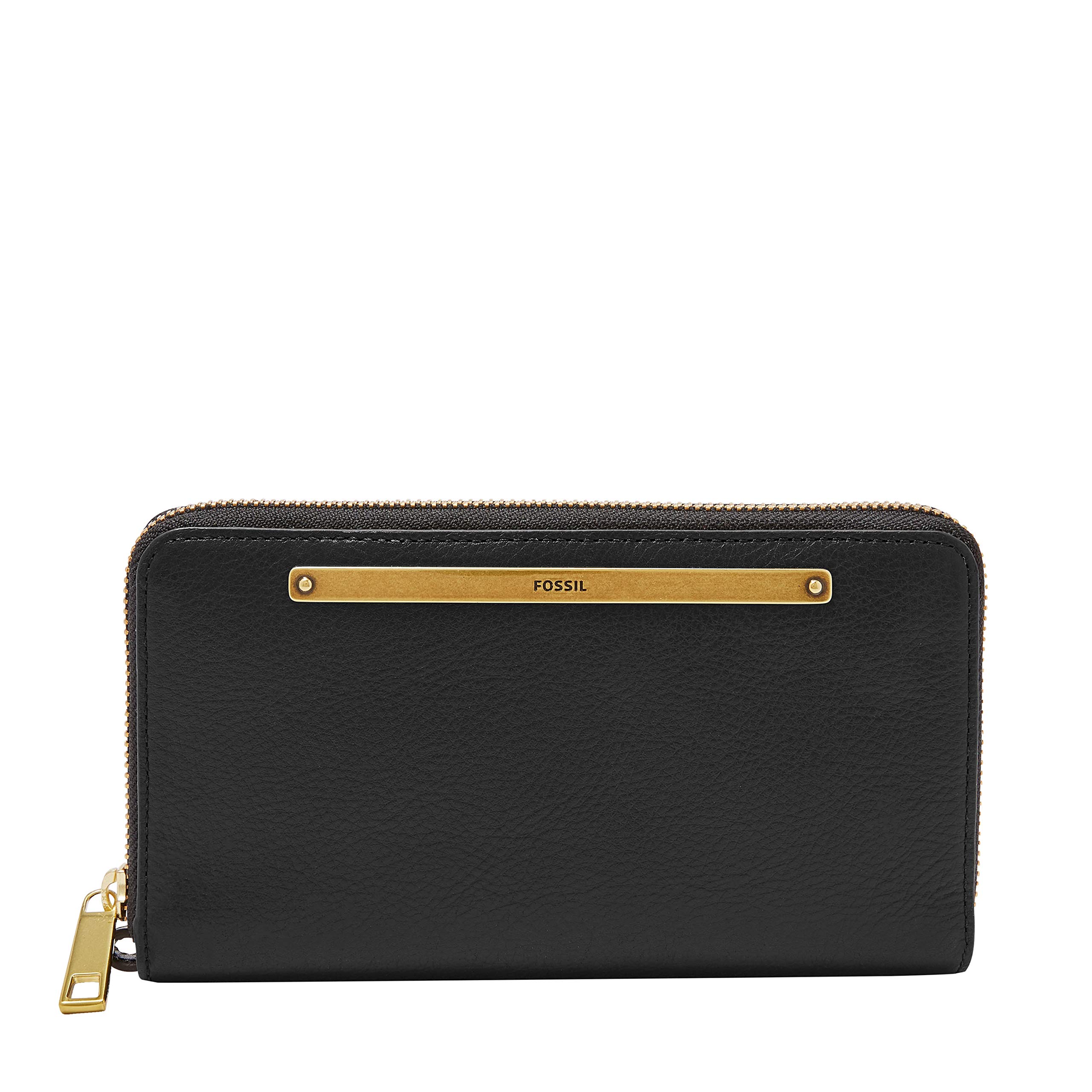 Fossil Women's Liza Genuine Leather Zip-Around Clutch Wallet with Retractable Wristlet Strap - Stylish Crossbody Purse for Everyday Use, Date Night & Travel Accessories