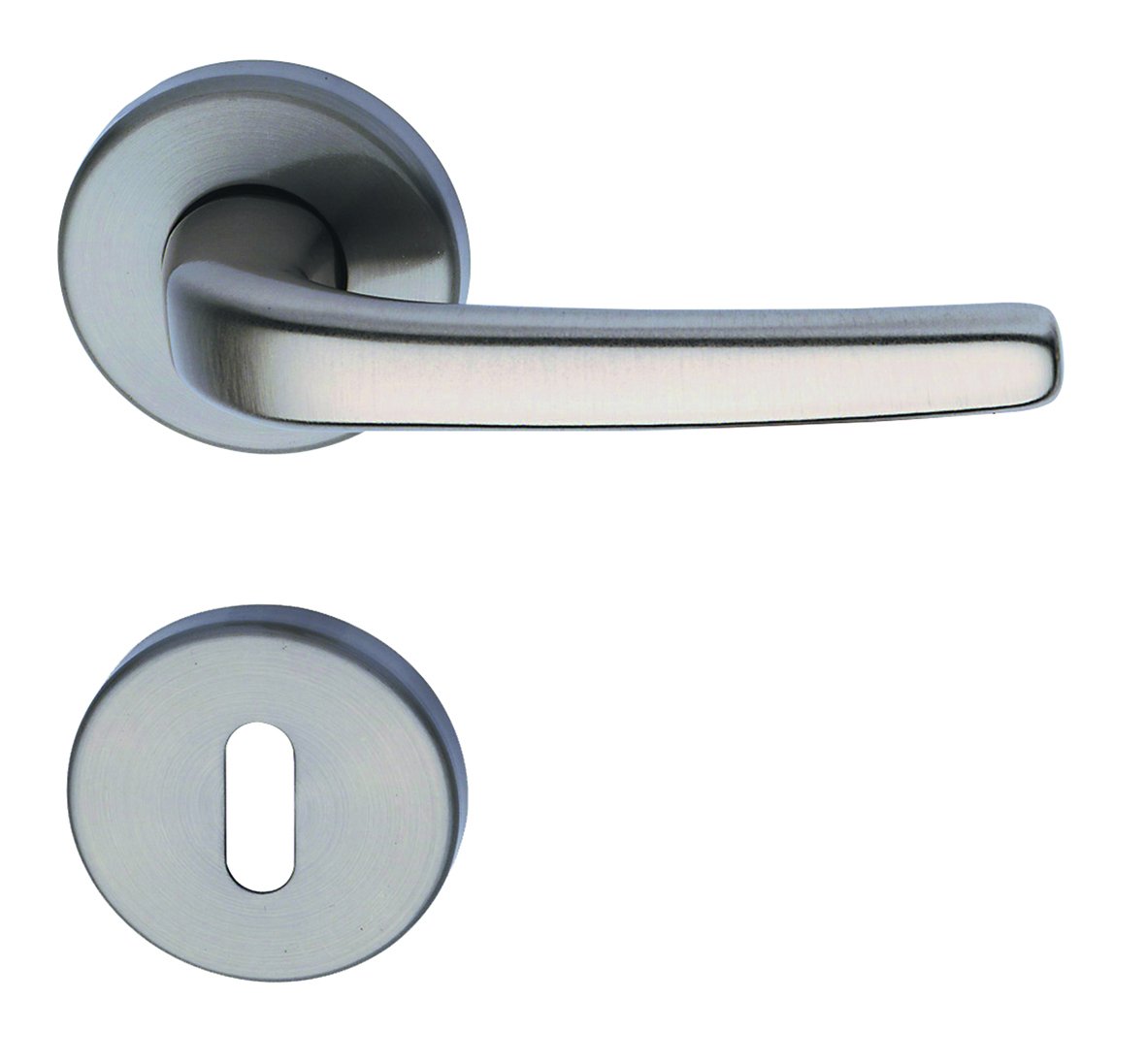 Kim-R Brass Door Handle Set - Satin Stainless Steel Finish for Internal Doors | Premium Door Fittings & Hardware | Perfect for Bedrooms, Bathrooms & Interior Doors (Model 32970603)
