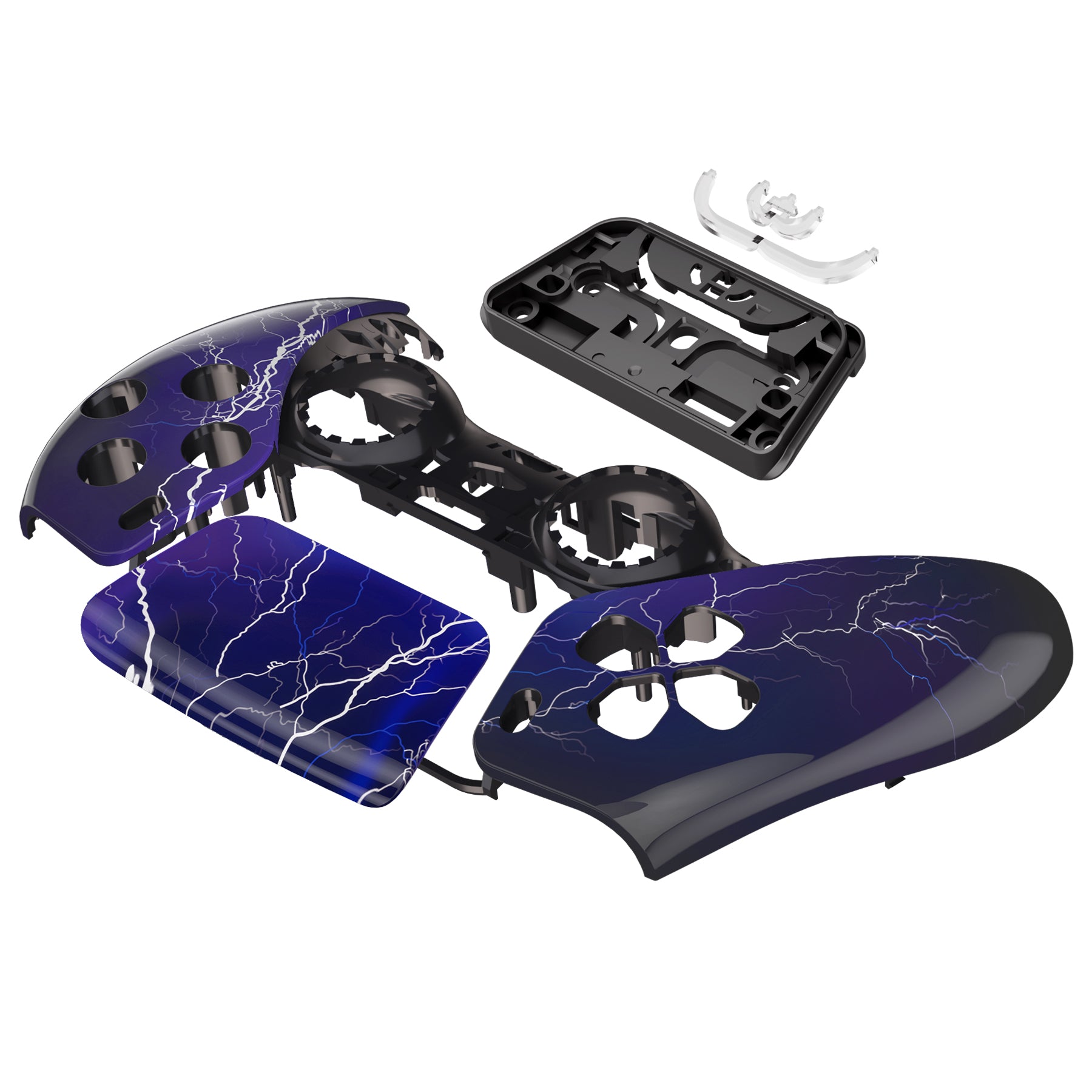 eXtremeRate Purple Storm Replacement Front Housing Shell with Touchpad for PS5 Controller BDM-010/020/030/040/050 - Customize Your Gaming Experience for Enhanced Play
