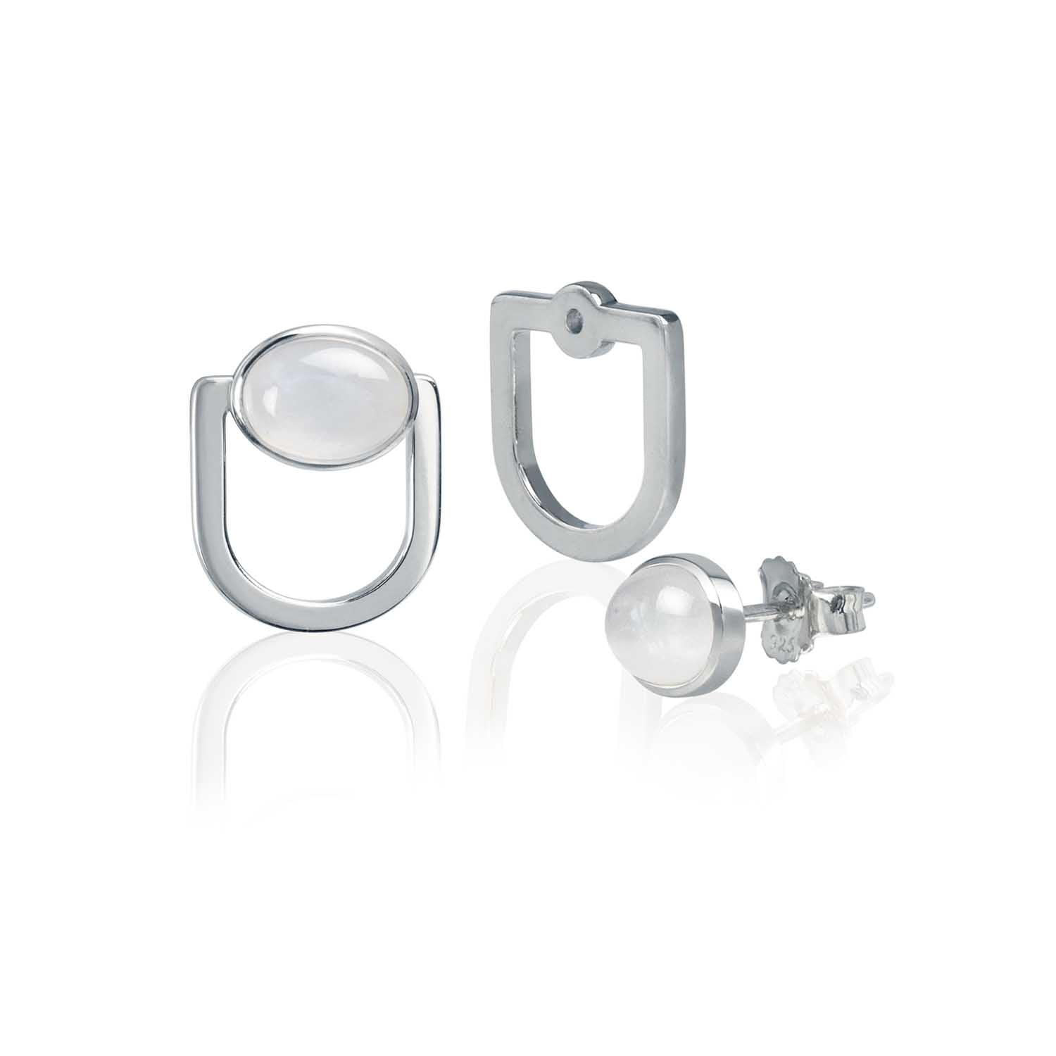 Moonstone Tide Convertible Post Earrings - Elegant Sterling Silver Jewelry for Women | Perfect for Weddings, Parties & Everyday Wear