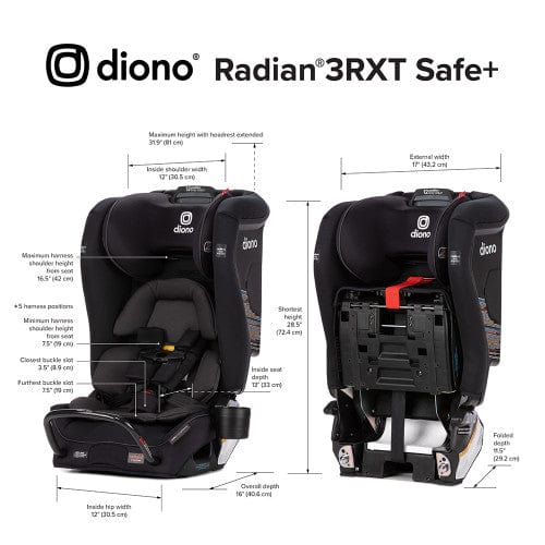 Diono Radian 3RXT Safe+ Convertible Car Seat for Toddlers & Kids - 3-in-1 Rear Facing, Forward Facing & Booster Seat - Perfect for Travel, School Runs & Family Road Trips