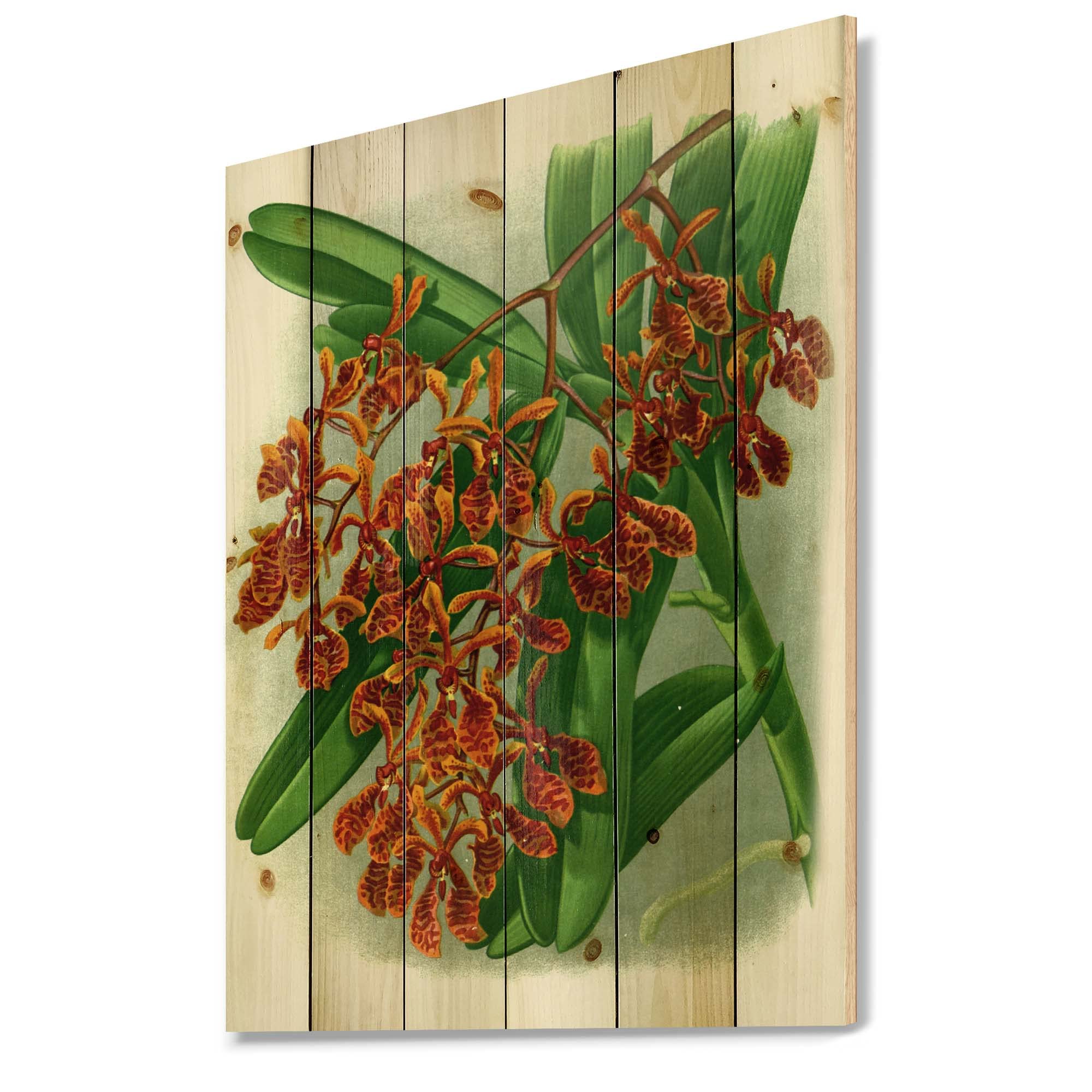 DesignQ Retro Floral Farmhouse Wood Wall Decor - Large Red Floral Wood Wall Art Panels Printed on Natural Pine - Perfect for Living Room, Bedroom & Home Office Decor