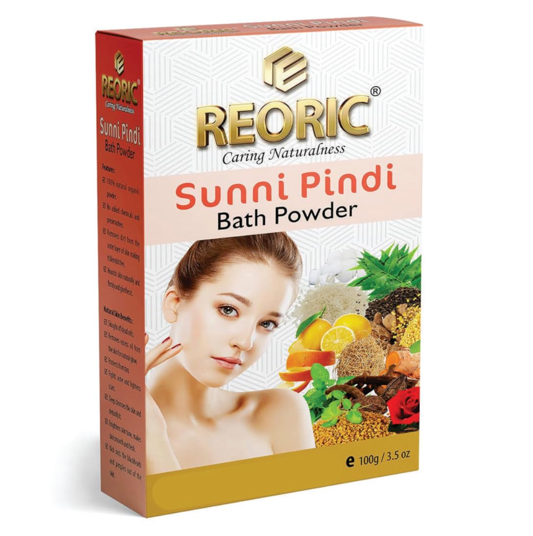 Reoric Sunnipindi Bath Powder & Ubtan Powder for Skin Whitening - Natural Body Scrub & Exfoliator - Unisex (200g, Pack of 2) | Ayurvedic Skin Care for Glowing Complexion | Perfect for Spa Day & Daily Skincare Routine