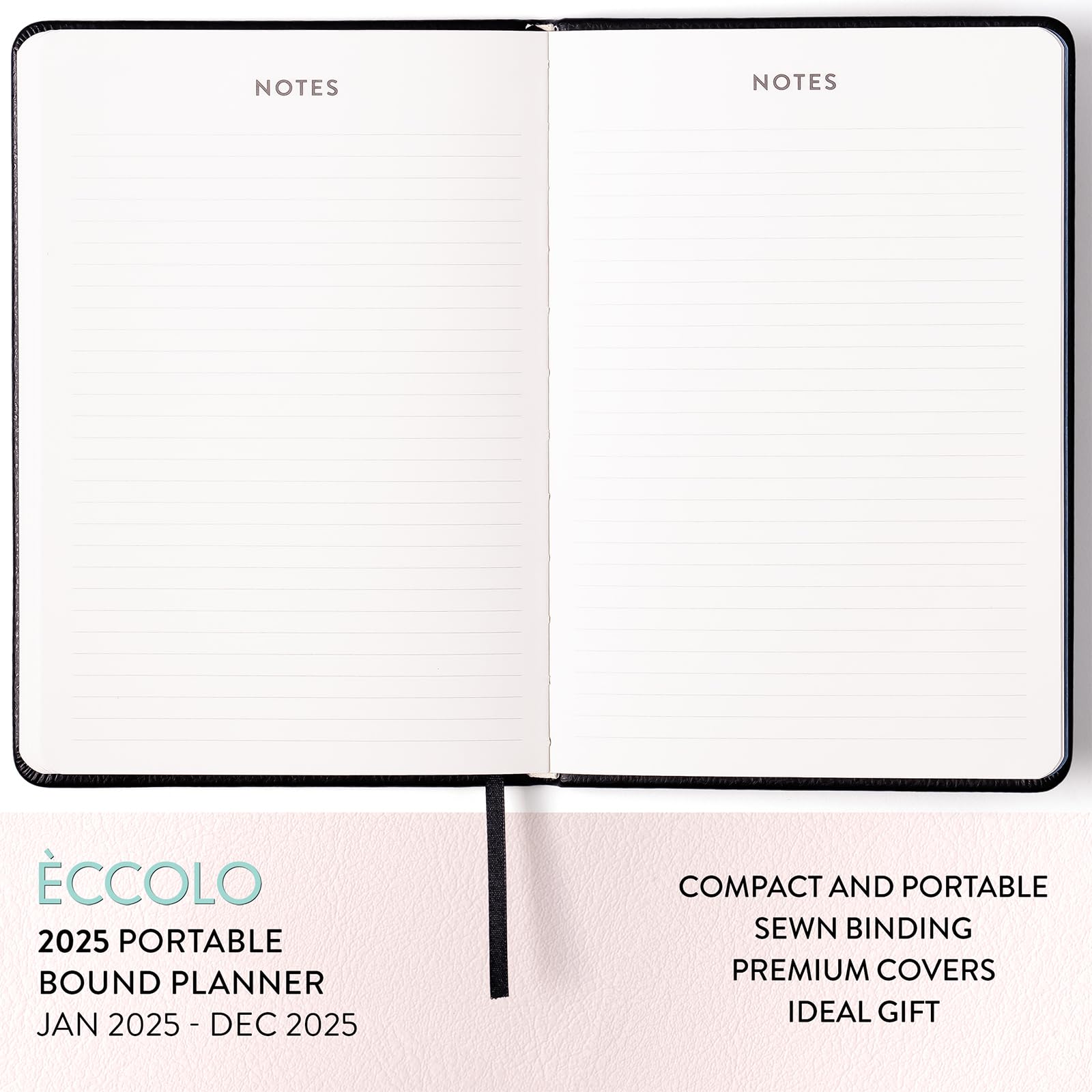 2025 Eccolo 12-Month Hardcover Planner - Yearly, Monthly & Weekly Organizer - Portable 5.25