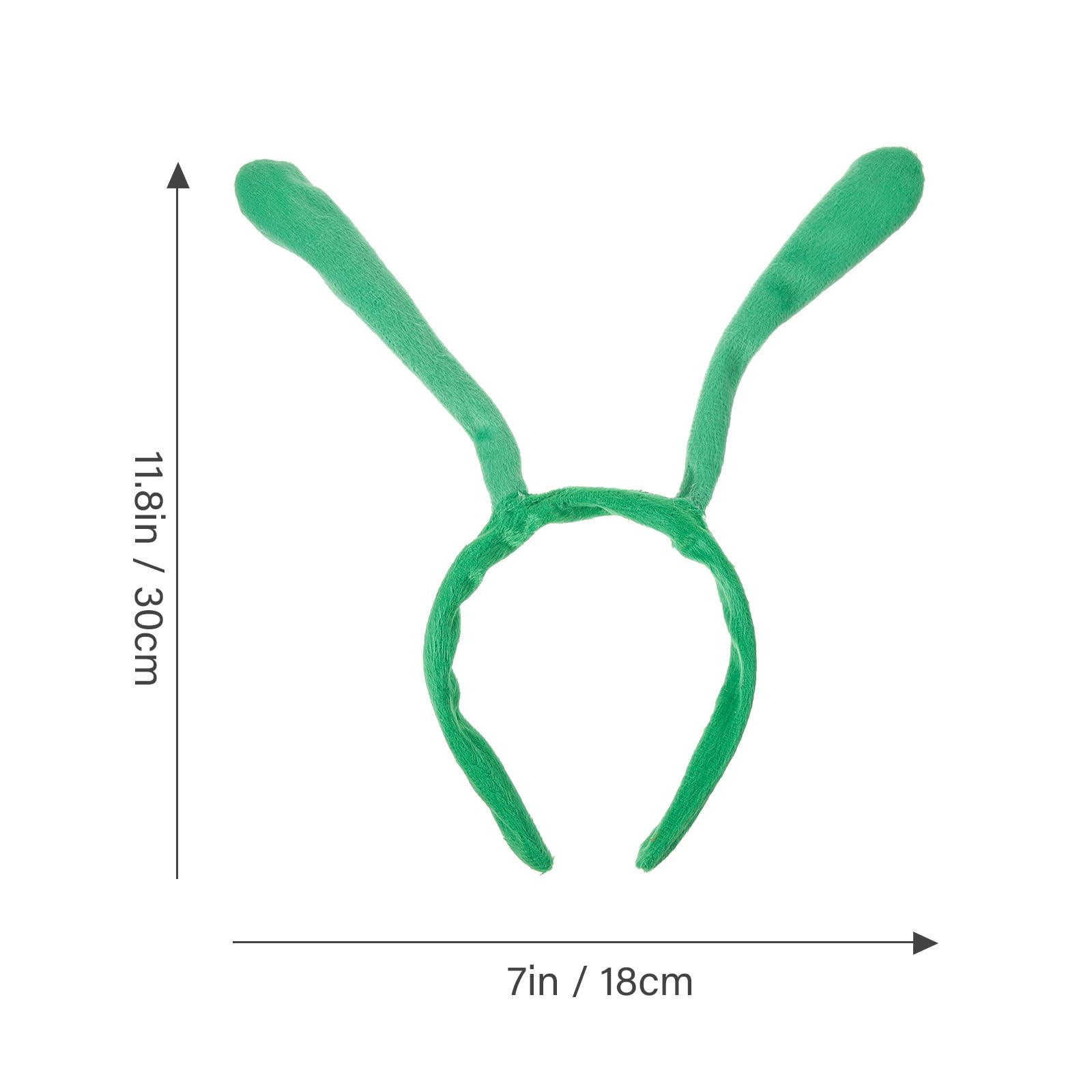 Funny Christmas Boy Costume Plush Headband - Stocking Stuffers for Adults, Animal Hair Accessories & Antenna Apparel (Green) - Perfect for Holiday Parties, Cosplay & Festive Gift Exchanges