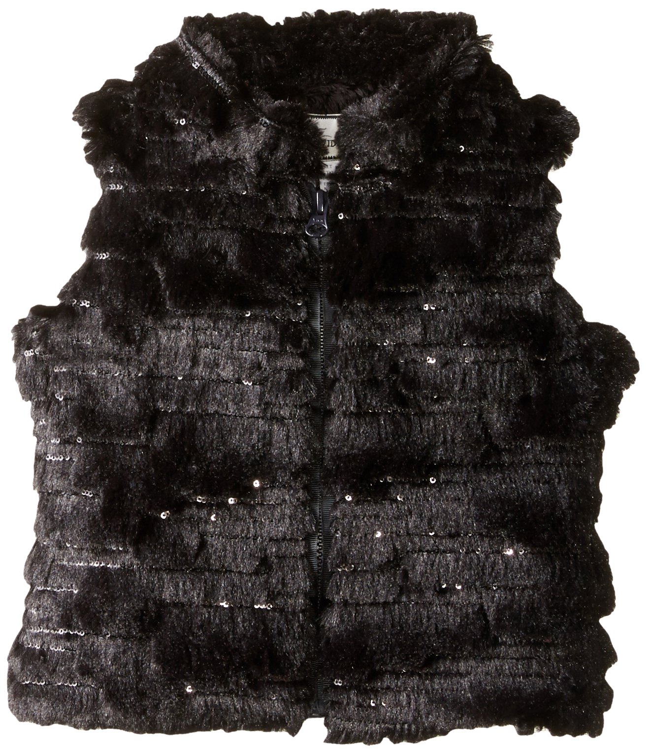 Widgeon Girls' Sequin Sparkle Faux Fur Vest for Kids - Glamorous Party Wear & Winter Fashion Outerwear for Special Occasions