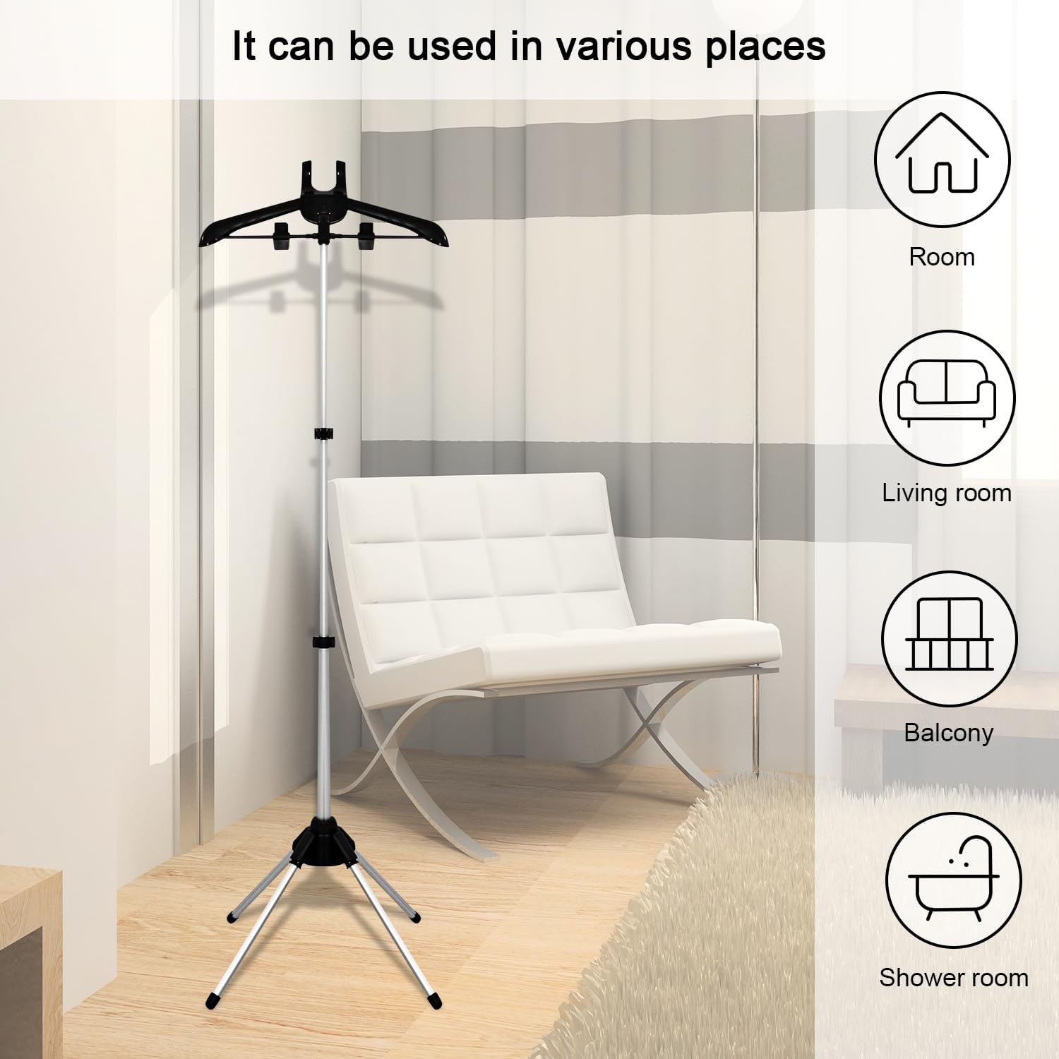 Garment Steamer Hanger - Adjustable Clothes Steaming Rack & Ironing Stand for Handheld Steamers | Perfect for Wrinkle Removal, Fabric Care & Travel Use