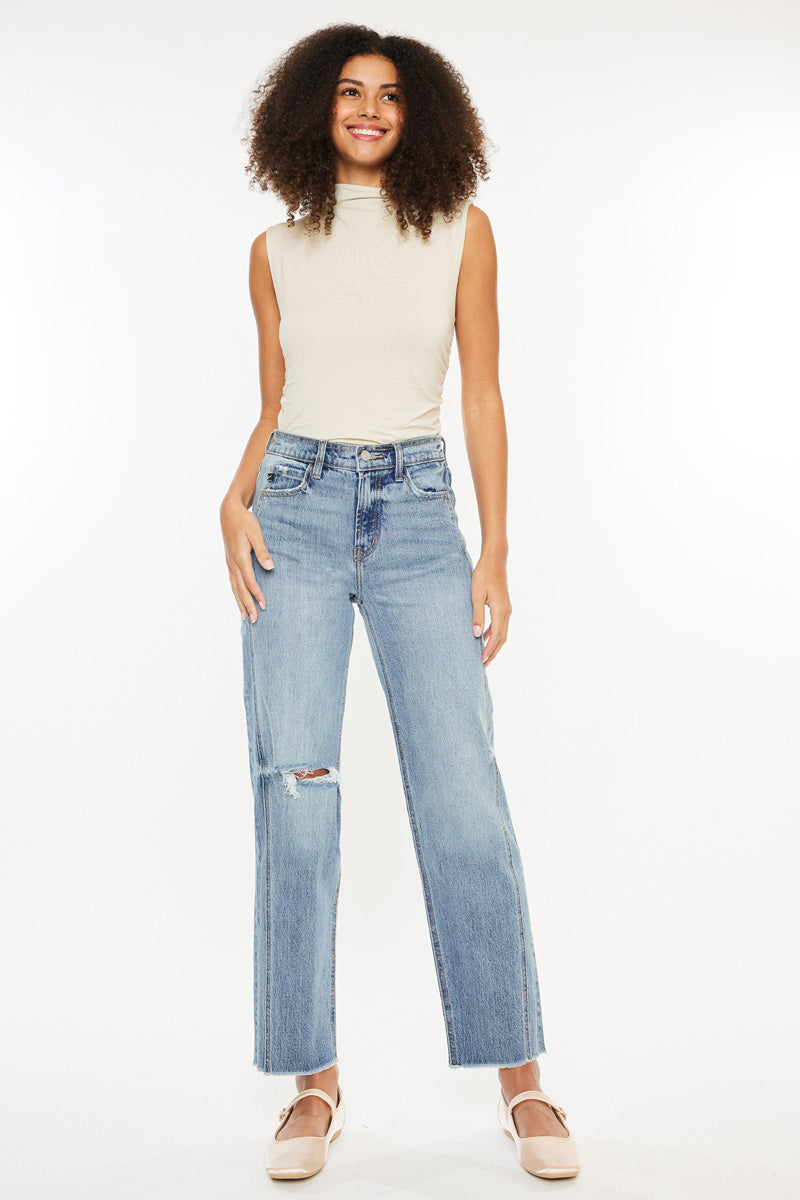 Georgiana Ultra High Rise 90's Boyfriend Fit Jeans for Women - Vintage Denim Pants with Stretch Comfort | Perfect for Casual Outfits, Street Style & Retro Fashion Looks