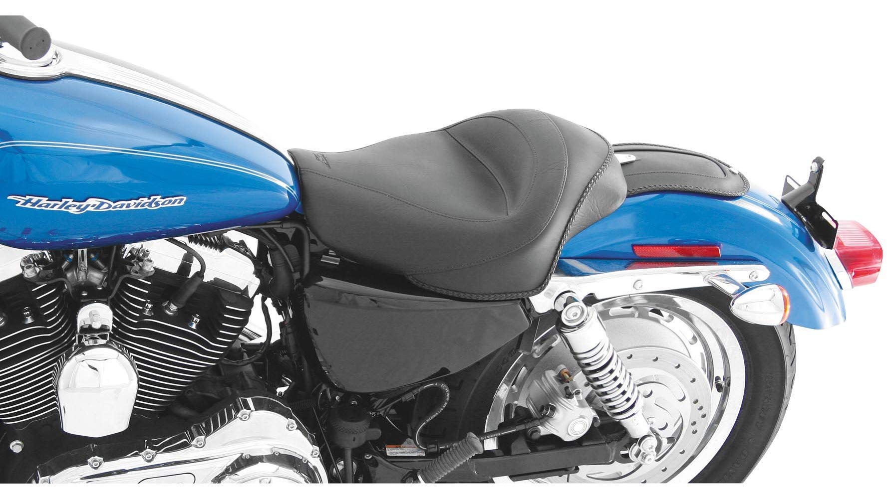 Mustang Vintage Solo Seat 76157 - Genuine Leather Motorcycle Seat for Harley Davidson, Comfortable & Durable - Perfect for Cruiser Bikes & Custom Builds