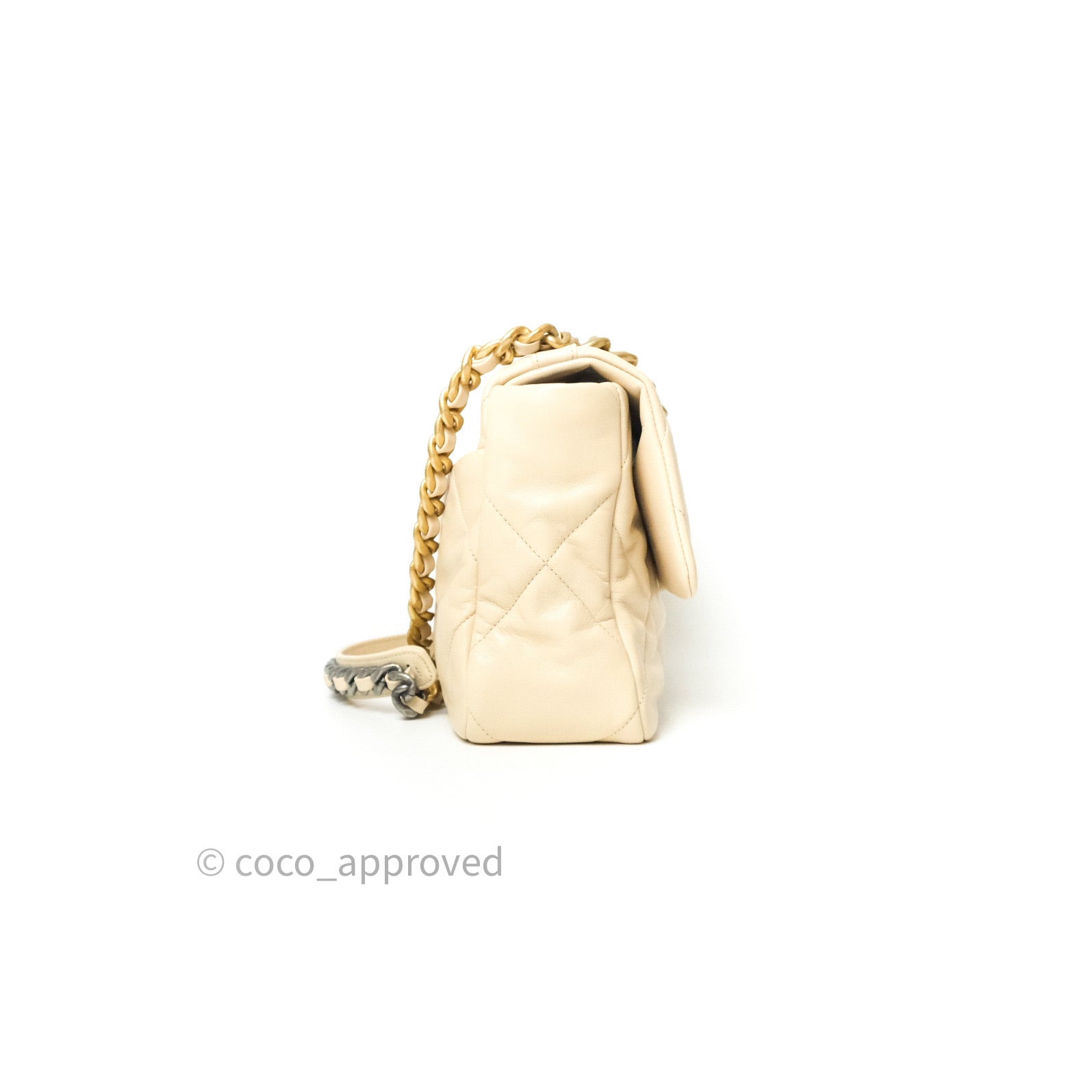 Chanel 19 Medium Flap Bag in Beige Goatskin Leather with Mixed Hardware - Luxury Handbag for Women, Perfect for Work, Date Night & Special Occasions