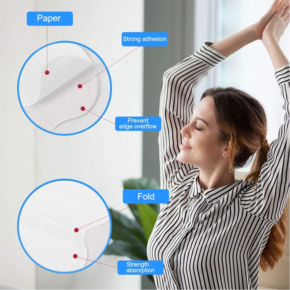 Premium Disposable Underarm Sweat Pads for Women & Men - 100 Pack | Hyperhidrosis Protection, Odor Control & Invisible Comfort | Ideal for Work, Gym & Daily Activities