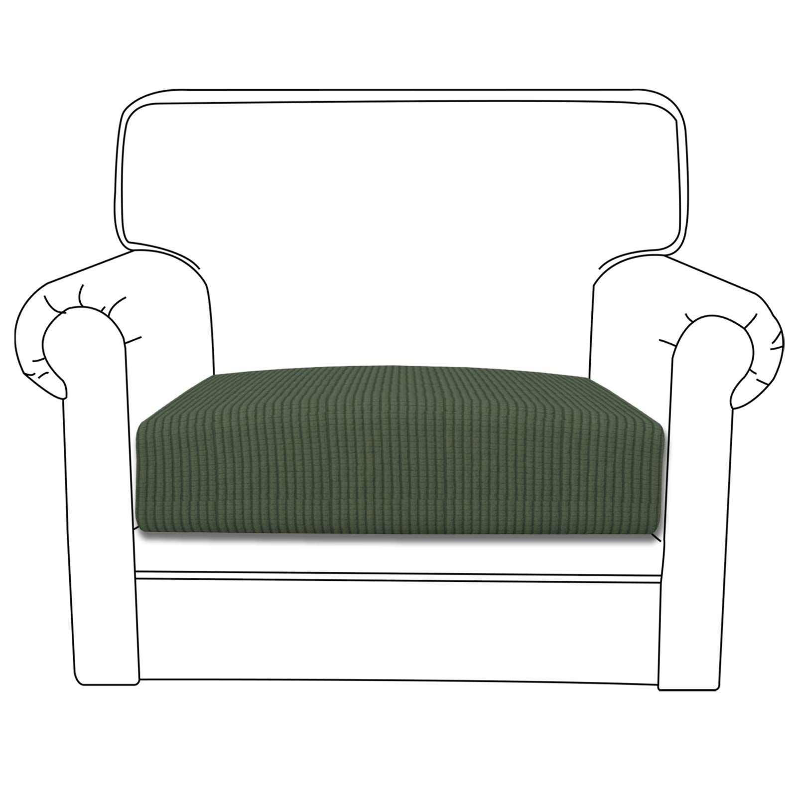 Stretchable Sofa Cushion Cover - Elastic Chair Slipcover with Soft Fabric, Furniture Protector for Living Room (Olive Green) | Perfect for Home Decor, Lounge Seating & Pet-Friendly Furniture Protection