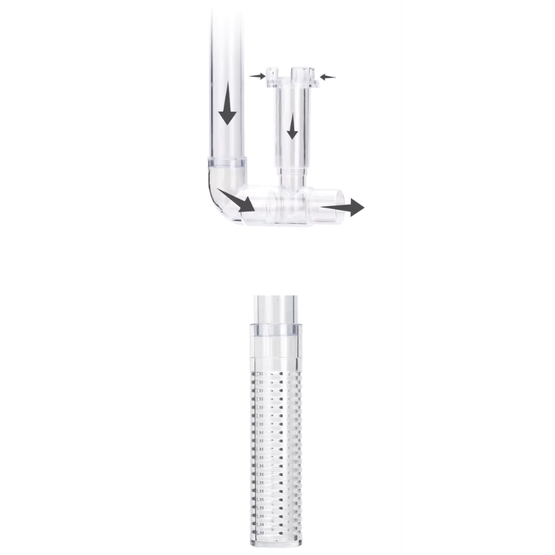AQUAPRO 12mm/16mm Plastic Skimmer Outflow & Inflow with Suction Cups - Perfect for Aquarium, Pond, and Water Garden Filtration Systems