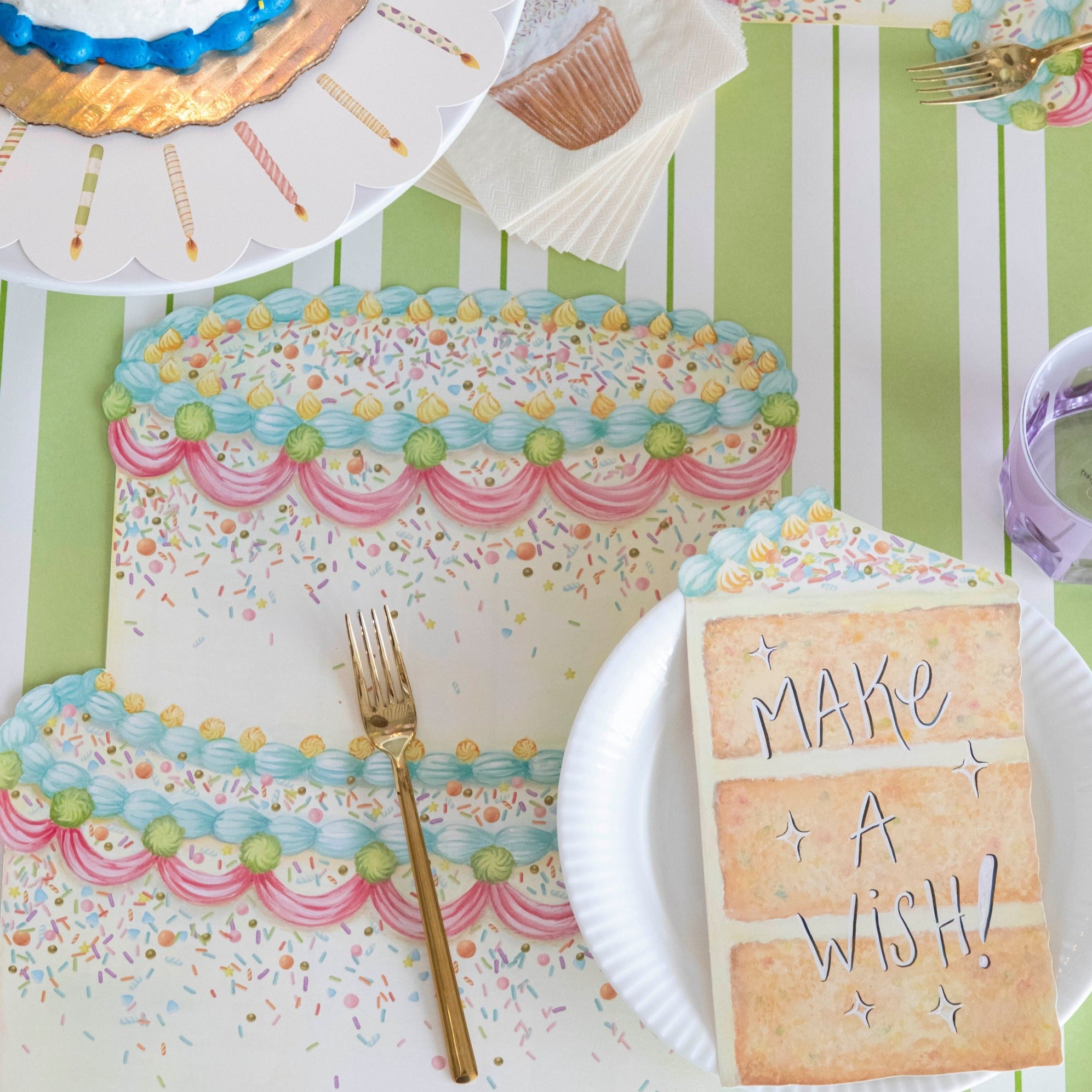 Custom Die-Cut Birthday Cake Placemat - Personalized Party Table Decor for Kids & Adults - Perfect for Birthday Celebrations, Dessert Tables, and Special Events