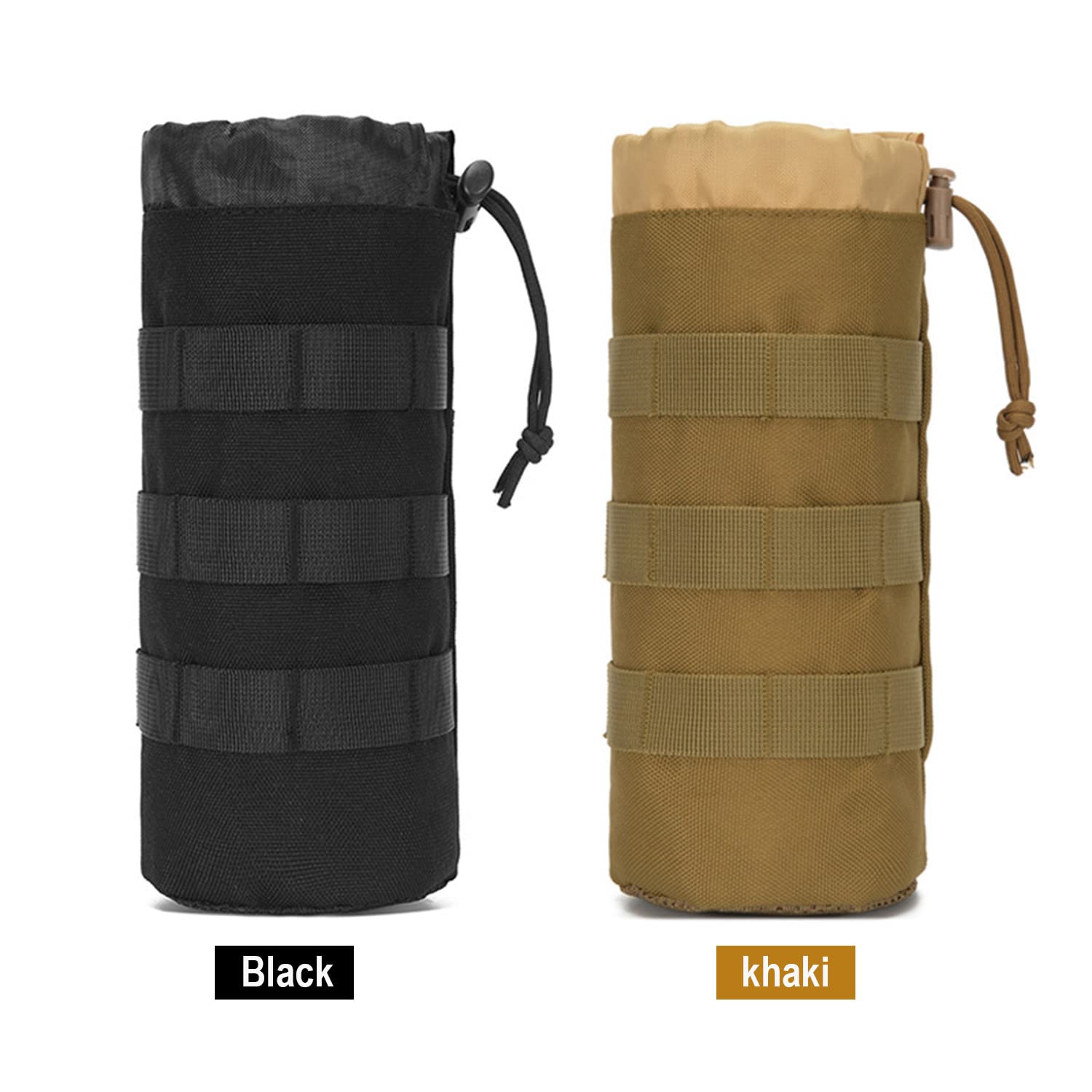 LFWATAXY Tactical Water Bottle Pouch - Durable Nylon Webbing Cup Holder for Backpack Attachment - Multipurpose Outdoor Gear for Hiking, Camping & Military Use