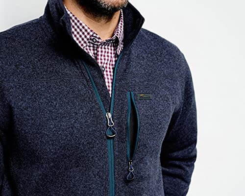 Orvis Men's Recycled Sweater Fleece Jacket - Eco-Friendly Warm Pullover for Outdoor Hiking & Casual Wear