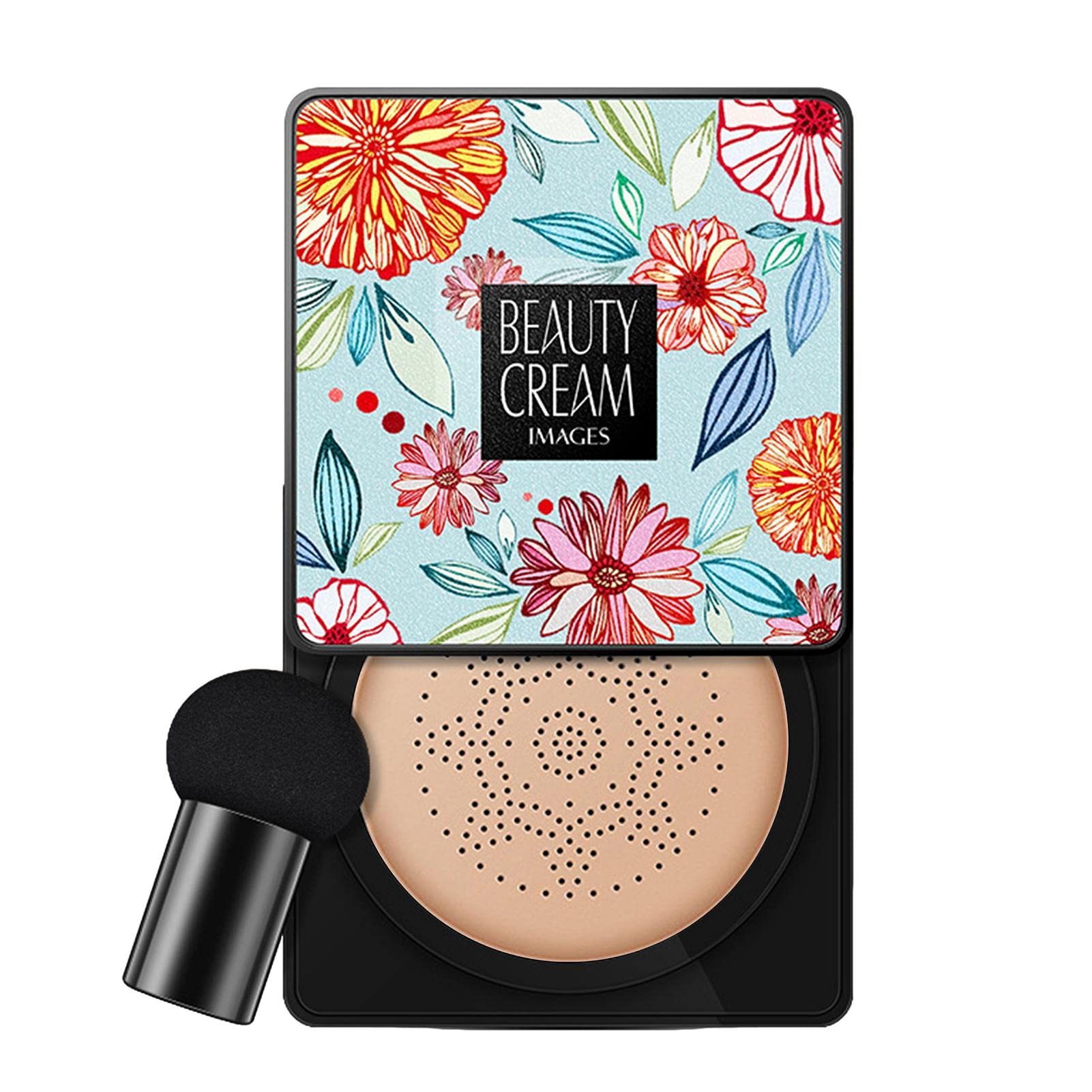 Mushroom Head Air Cushion BB Cream - Moisturizing Matte Foundation with Concealer, Brightening Makeup Base & Sponge for Long Lasting Coverage | Perfect for Daily Makeup, Travel & On-the-Go Touch Ups