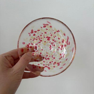 Matsugaoka Japanese Glass Plate - Sumomo Pink Cherry Blossom Design - Elegant Dinnerware for Home, Restaurant & Party Decor