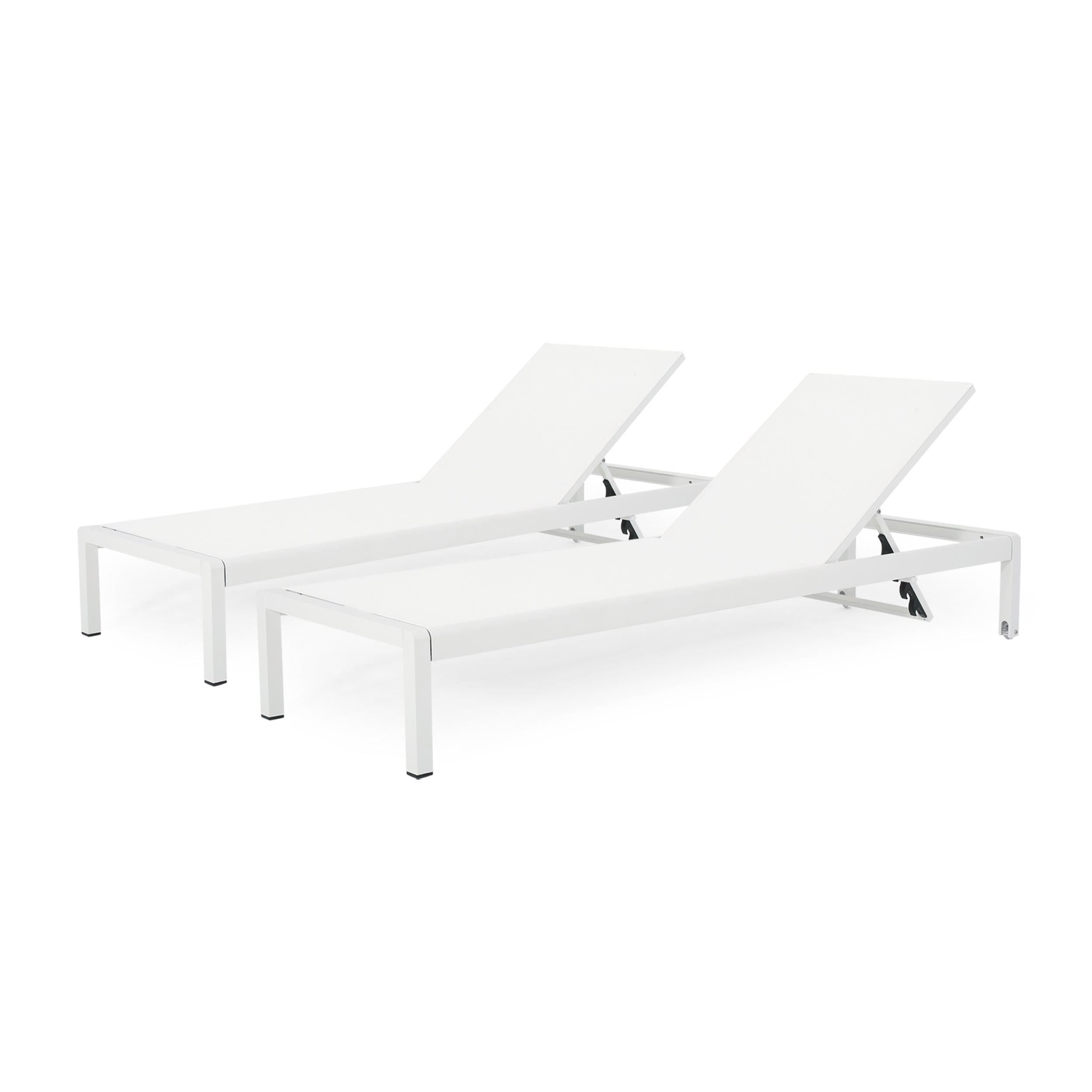 Cape Coral KD Chaise Lounge Set of 2 - Modern Gray Outdoor Patio Furniture for Poolside, Garden & Backyard Relaxation