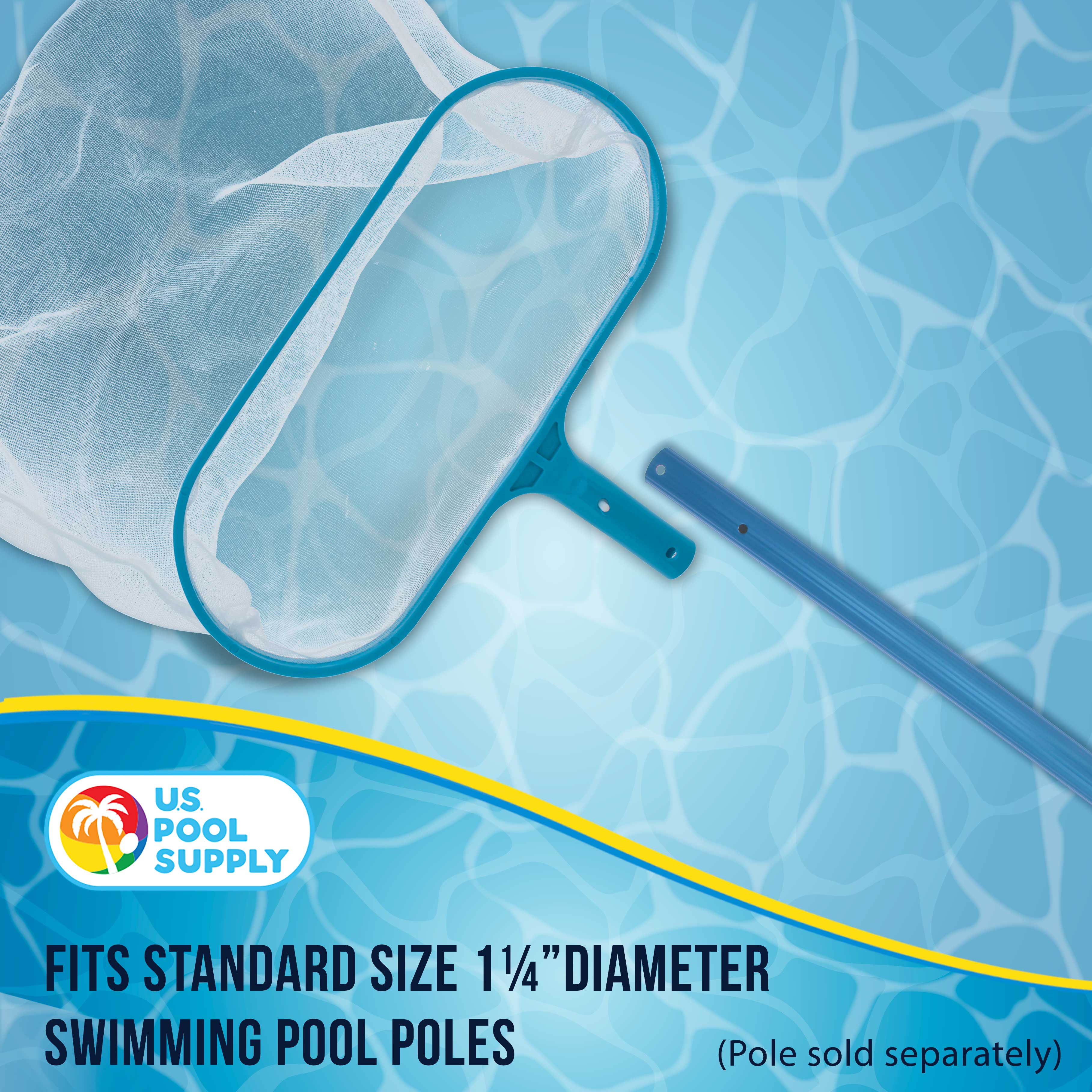 U.S. Pool Supply® 16-Inch Swimming Pool Leaf Rake with Deep 14-Inch Fine Mesh Net Bag | Fast Pool & Spa Cleaning Tool for Leaves & Debris Removal | Perfect for In-Ground & Above-Ground Pools