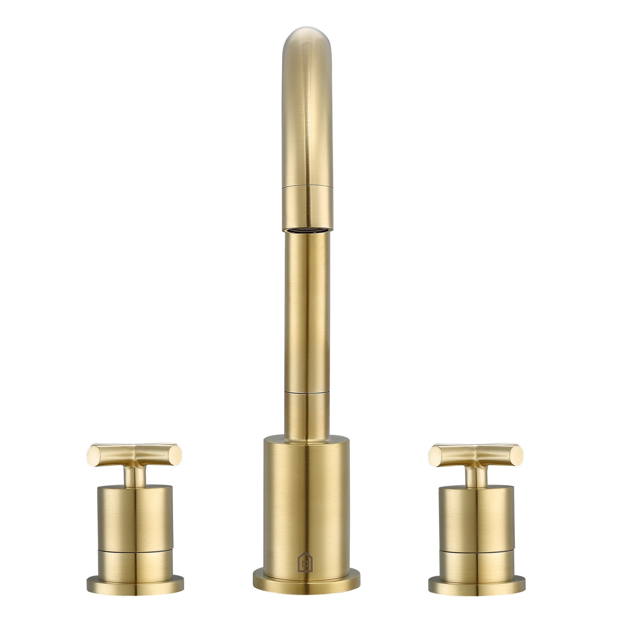 Ancona Ava Widespread 3-Hole Bathroom Faucet with Cross Handles in Brushed Champagne Gold - Perfect for Modern Bathroom Vanities and Powder Rooms