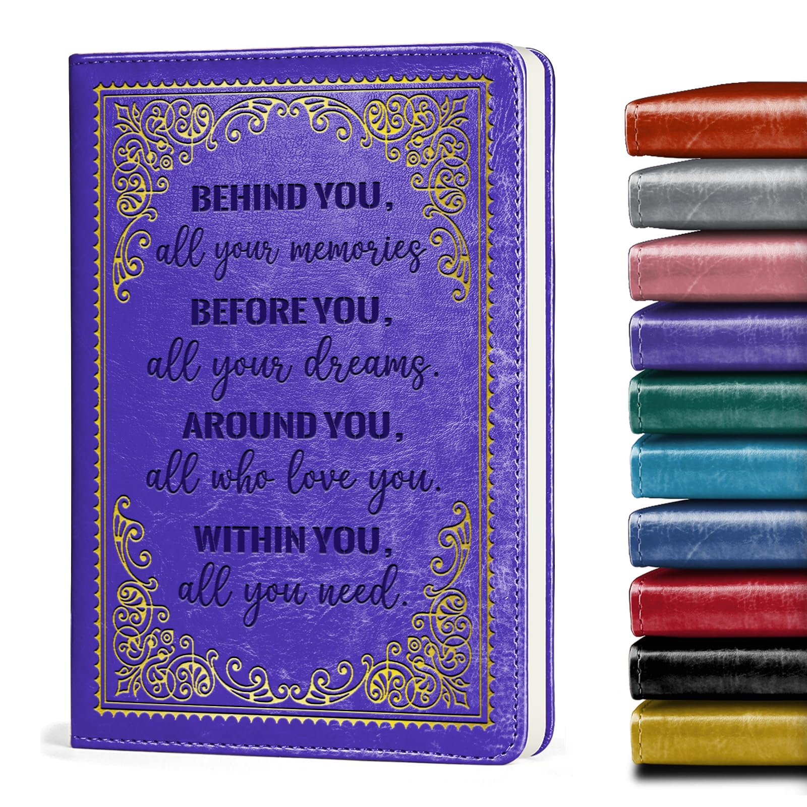 Inspirational Leather Journal - Graduation Gift, Lined Notebook for Memories, 1 Pack Purple - Perfect for Graduation, Appreciation Gifts & Personal Journaling
