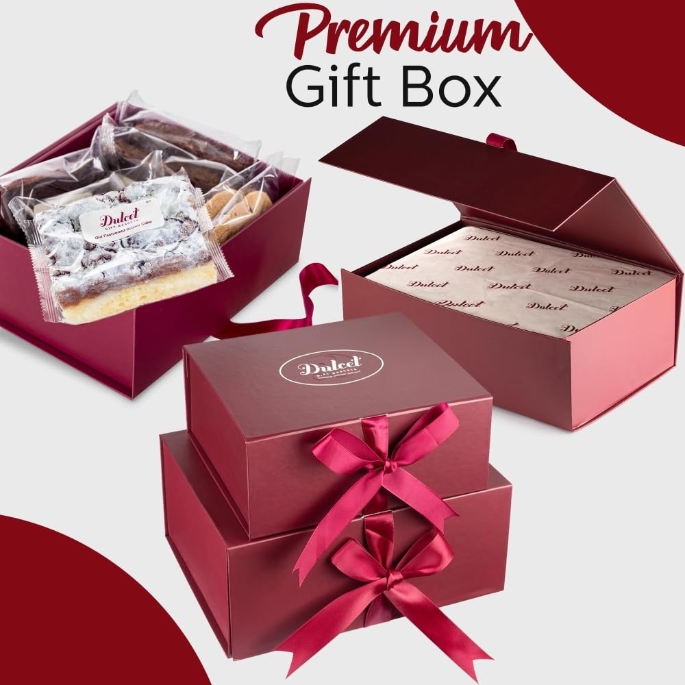 Premium 2-Tier Gourmet Gift Basket with Brownies & Bundt Cake - Perfect Birthday, Anniversary & Holiday Present for Men & Women | Elegant Celebration Gift Box for Office Parties, Housewarming & Special Occasions