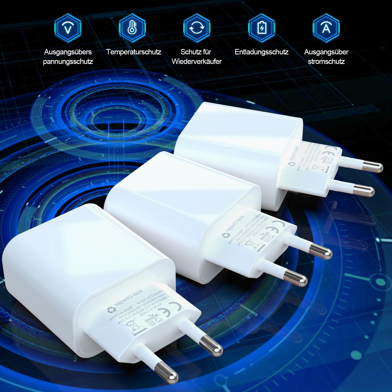 25W USB C Fast Charger 3-Pack - PD 3.0 Quick Charger Adapter for iPhone 16/15/14/13/12/11 Pro Max Plus & iPad - USB C Power Brick Wall Charger (Cable Not Included) - Perfect for Home, Office & Travel Charging