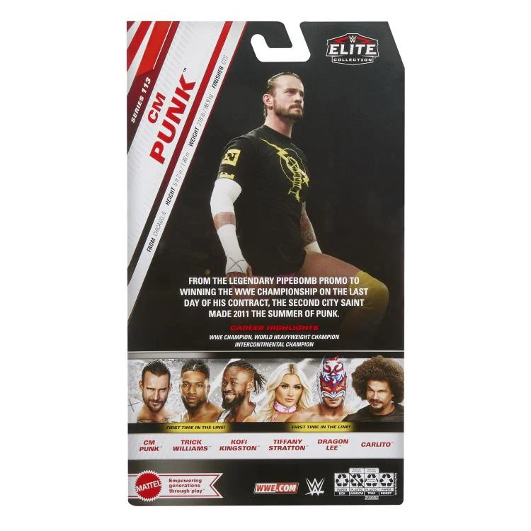 CM Punk WWE Elite Collection Series 113 Action Figure - Authentic Wrestling Toy for Collectors & Fans - Perfect for Display, Play & Gifts