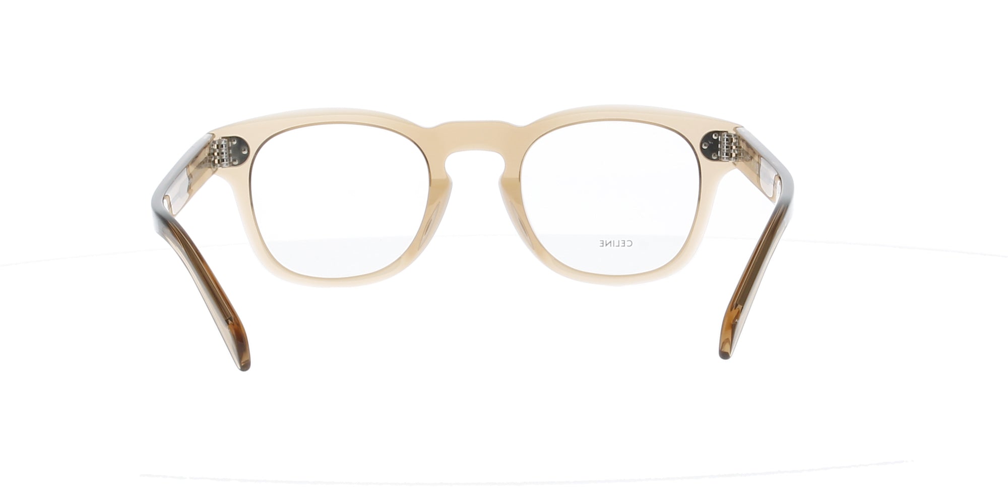 Celine Bold 3 Dots Transparent Brown Eyeglass Frames - Stylish & Lightweight for Work, Reading & Fashion Accessories