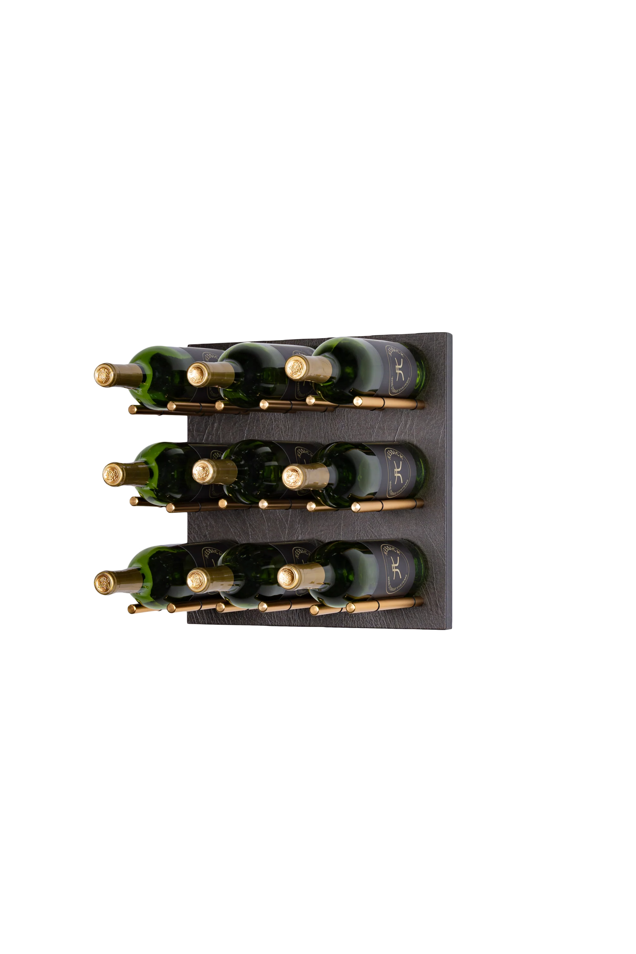 Kessick Wine as Art 14x14 Inch Leather Panel Wine Rack - Elegant Wall Mounted Wine Storage for Home, Office, or Restaurant Decor