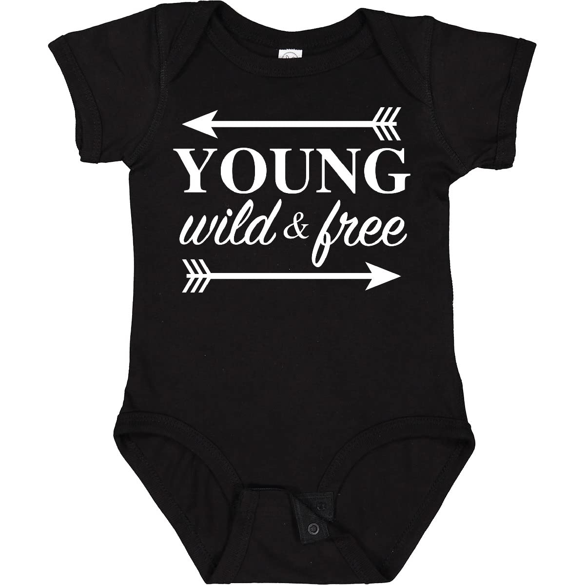 Inktastic Young Wild & Free with Arrows Baby Bodysuit - Cute Arrow Design Infant Onesie for Boys & Girls - Perfect for Playdates, Photo Shoots & Everyday Wear