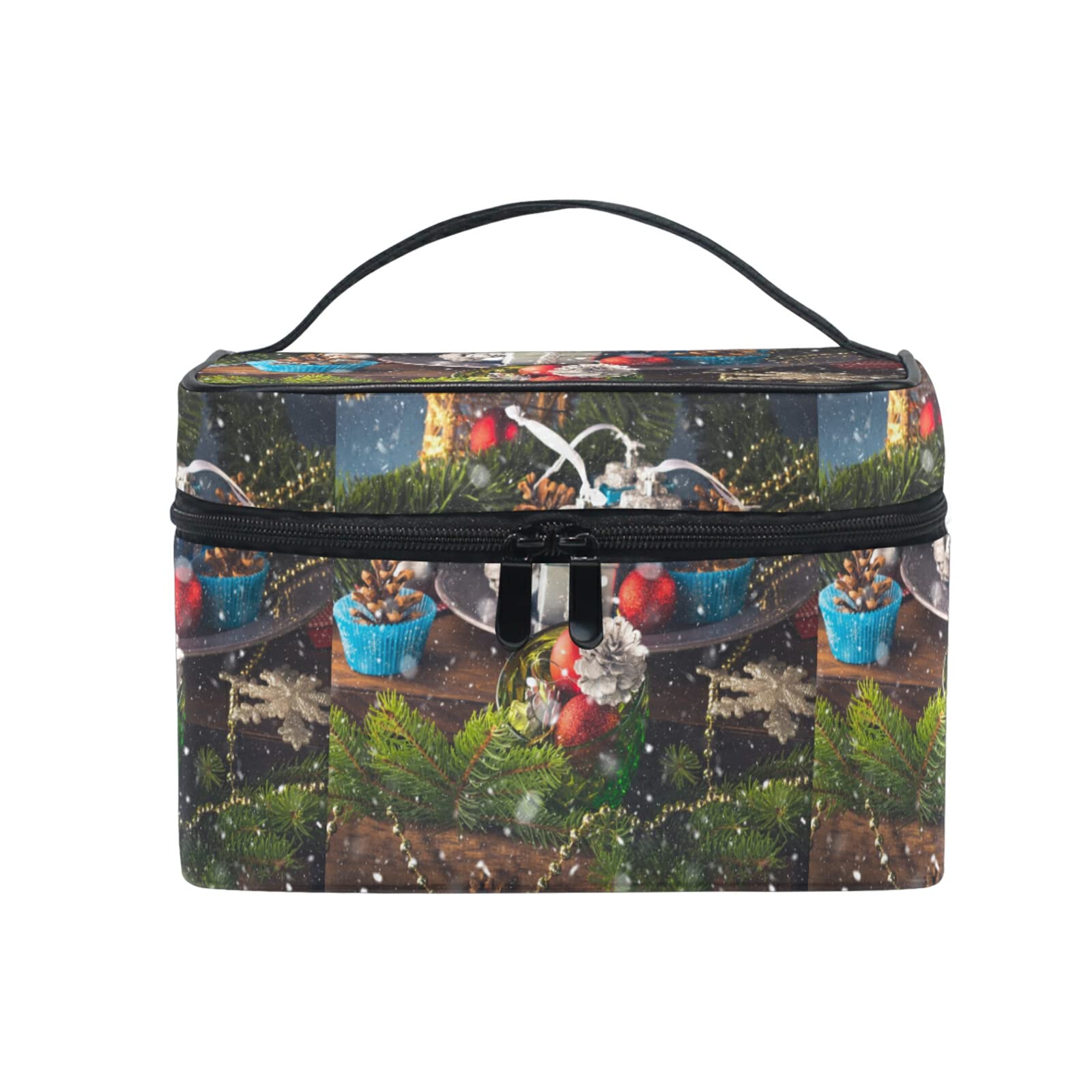 Elegant Christmas Tree Makeup Bag for Women - Waterproof Cosmetic & Toiletry Travel Organizer - Perfect Gift for Holidays, Travel, and Daily Use