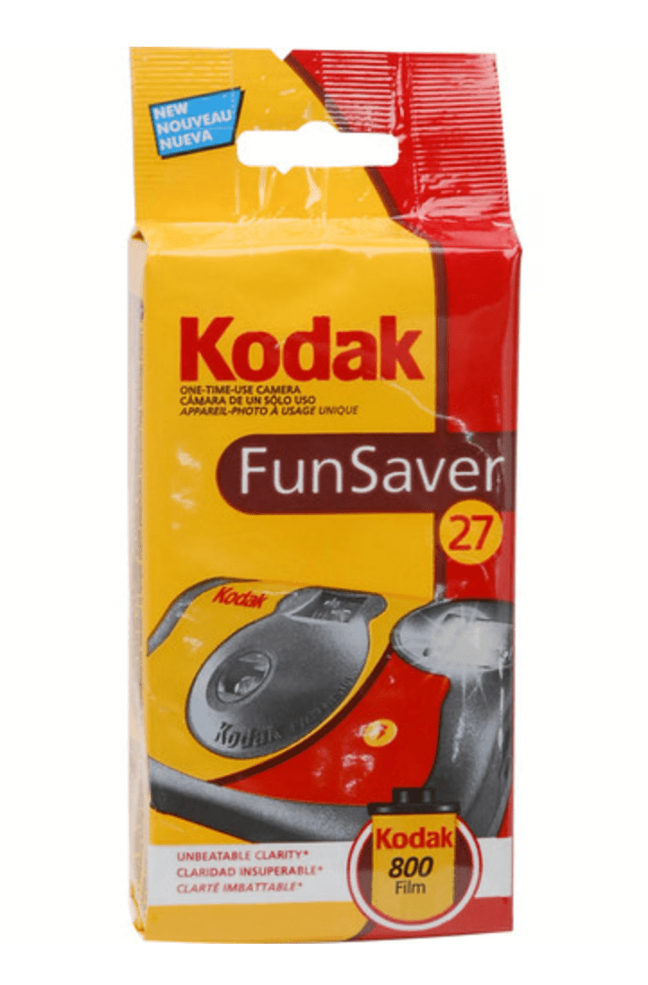 Kodak FunSaver Disposable 35mm Camera with Flash - 27 Exposures, ISO 800 Film - Perfect for Travel, Parties & Capturing Memories