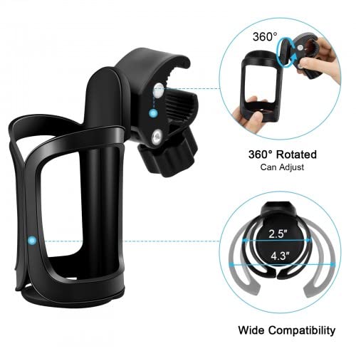 Universal Bike Bottle Holder - 360° Rotating Water Cup Cage for Bicycle, Wheelchair & Stroller | Durable Drink Clip for Coffee, Sports & Travel Bottles | Perfect for Cycling, Hiking & Outdoor Activities