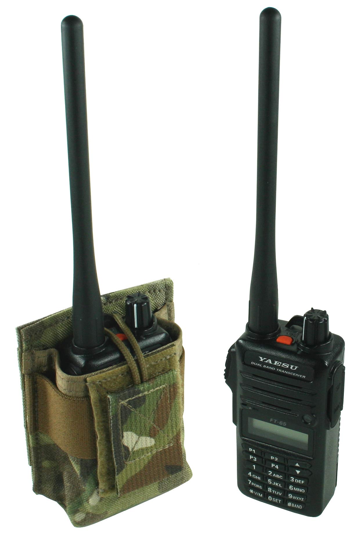 MOLLE Radio Pouch Multicam - Tactical Military Radio Holder for Yaesu FT-65 - Durable Nylon Pouch for Hiking, Camping & Outdoor Adventures