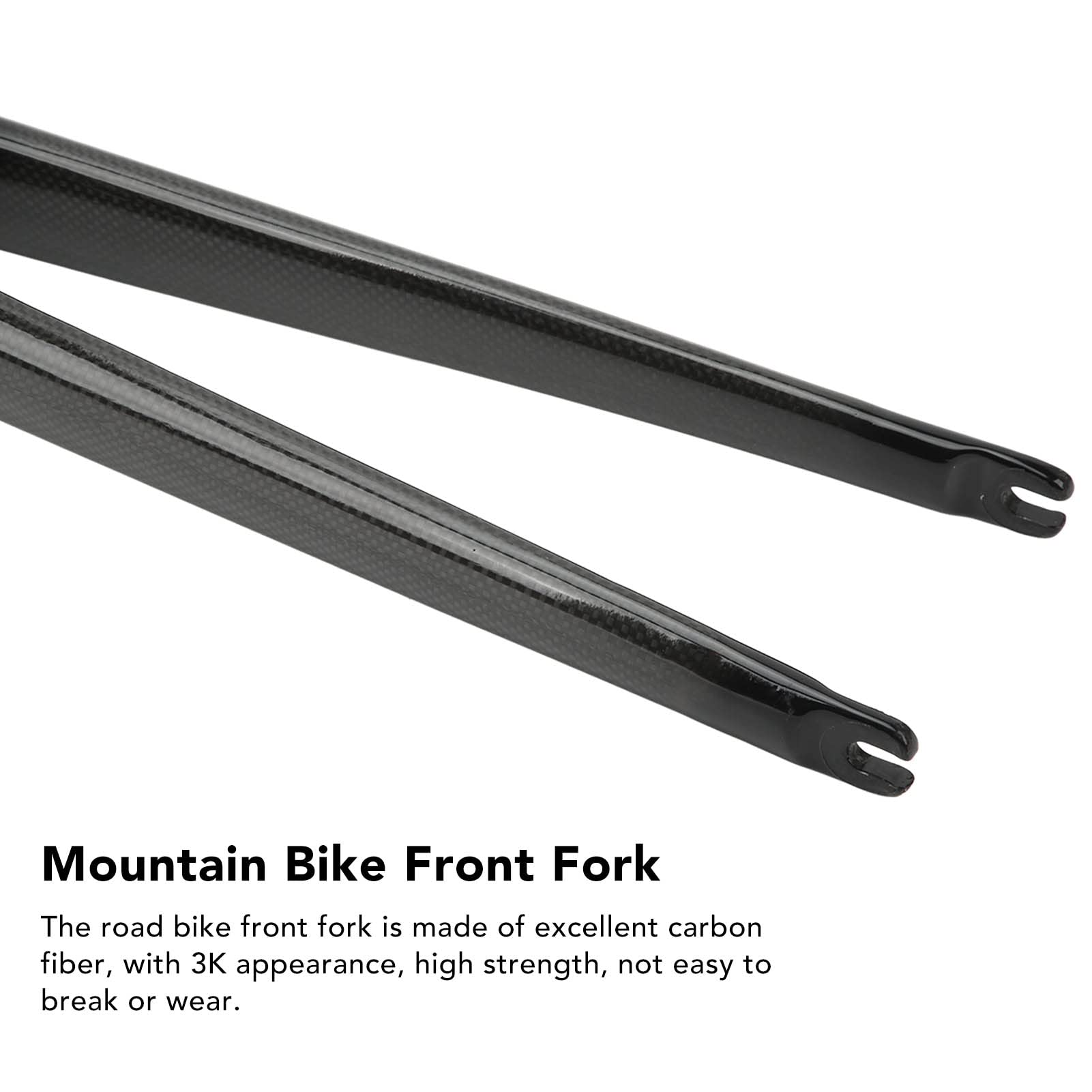700C Carbon Fiber Road Bike Fork - 3K Stripes, Quick Release, C Brake Rim Brake, Rigid Straight Tube, Superlight MTB Front Fork for Racing & Commuting