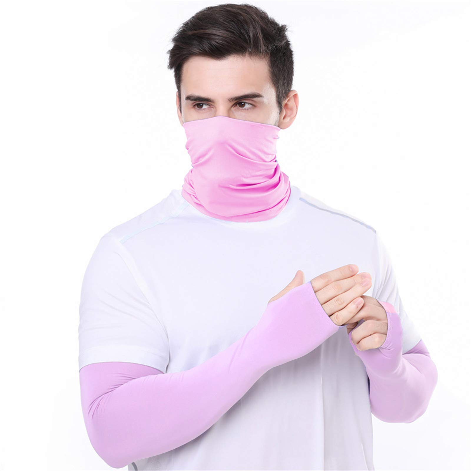 Cooling Arm Sleeves & Bandana Neck Gaiter - UV Protection Face Mask & Headband for Men & Women - Perfect for Running, Cycling, Hiking & Outdoor Sports