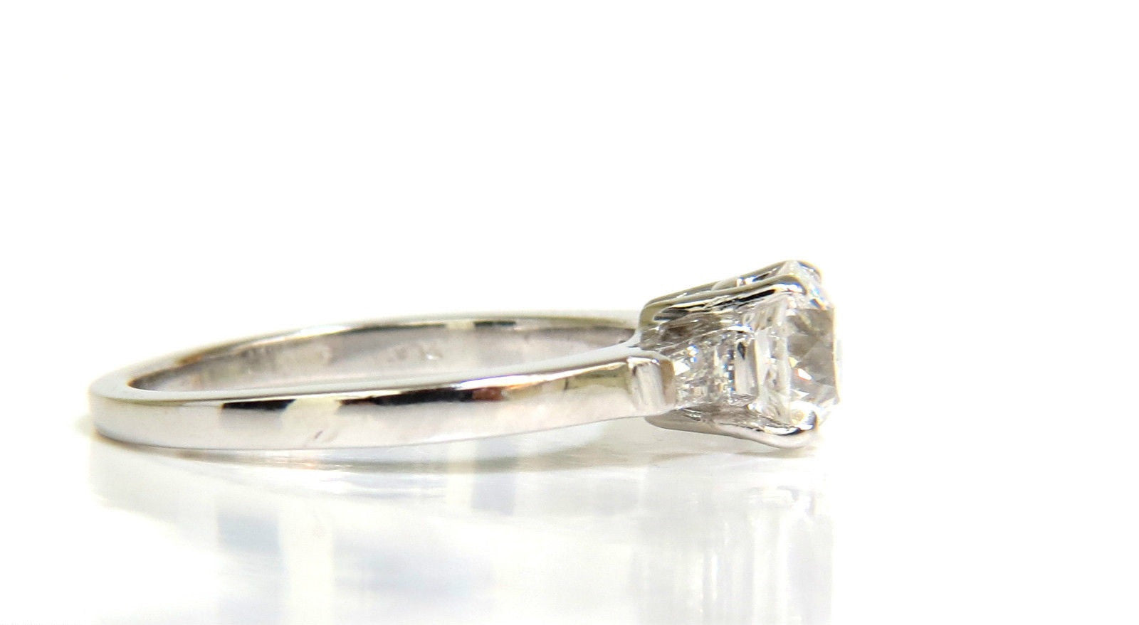 1.21CT GIA Certified European Cut Diamond Ring - F Color VS2 Clarity Platinum Band for Engagement, Wedding & Anniversary Gifts
