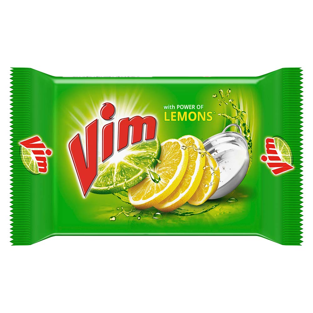 Vim Antismell with Pudina (Mint) Dishwashing Bar - Pack of 5 (Buy 4 Get 1 Free) | Vim Lemon Dishwash Bar 300g - Powerful Stain & Grease Removal | Ideal for Kitchen Cleaning, Utensil Washing & Tough Stain Removal