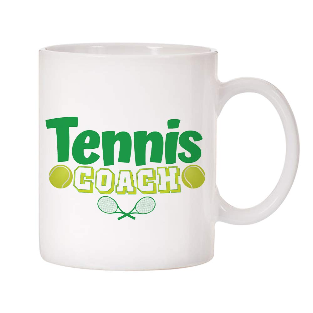 Sports Family 11oz Ceramic Coffee Mugs - Tennis & Coach Themed - Perfect for Coaches, Players & Sports Fans - Ideal for Hot Drinks at Home, Office or Sports Events