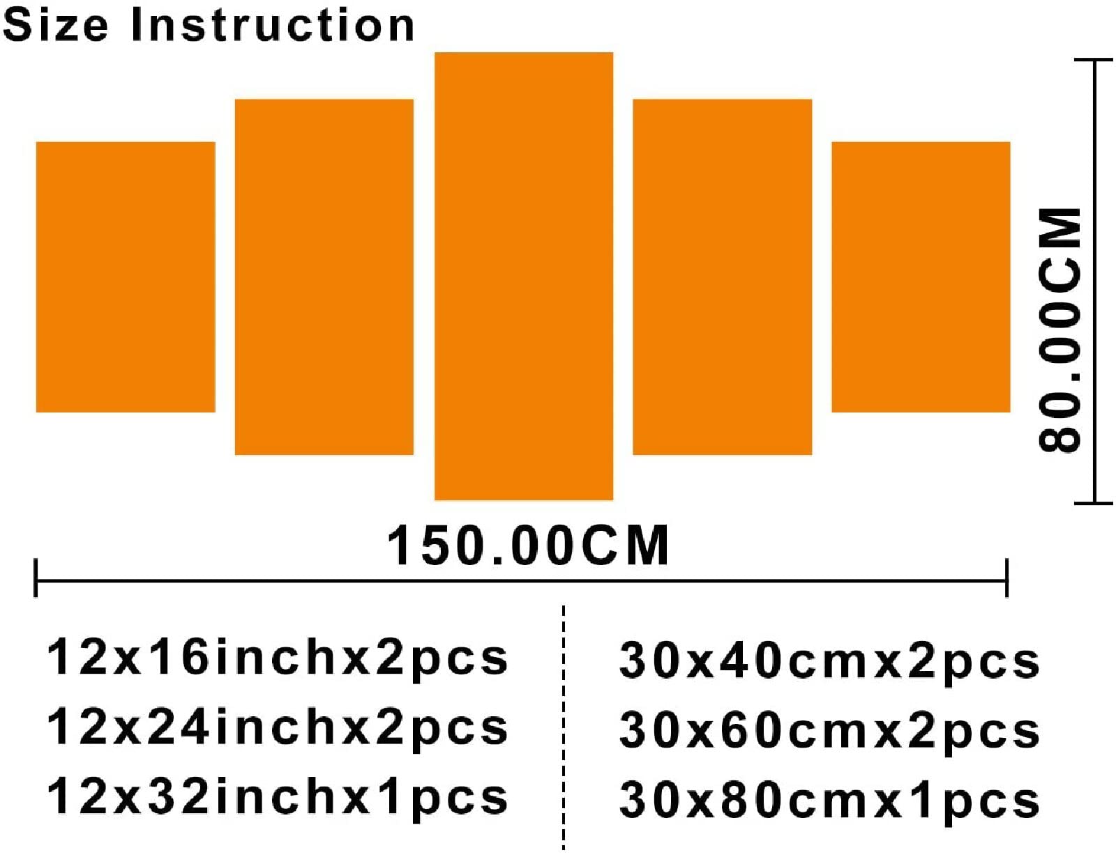 5-Piece Train Track Canvas Wall Art - Home Decor for Living Room & Bedroom